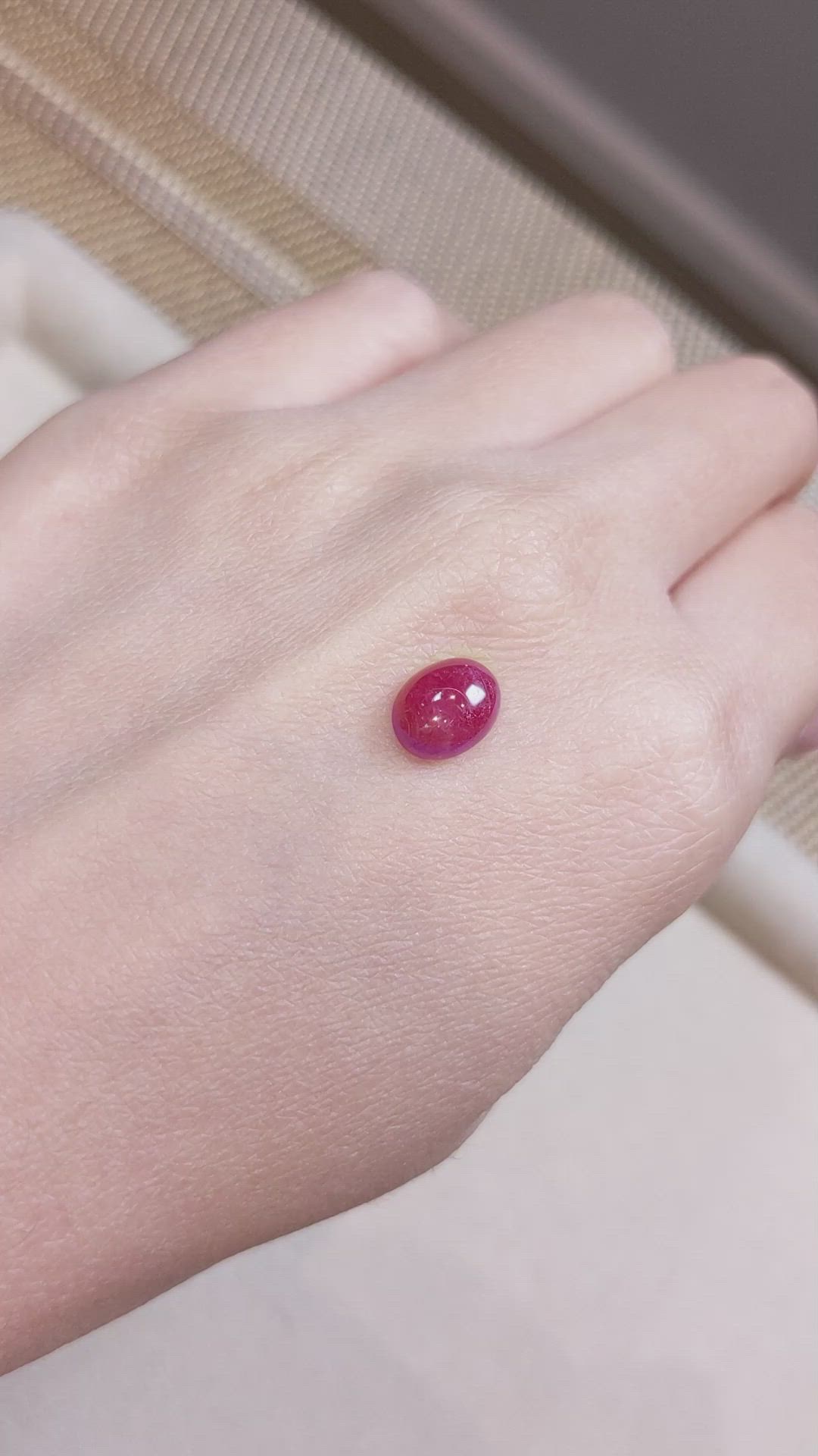 2.86 Ct. Cabochon Ruby from Burma (Myanmar) Size Video