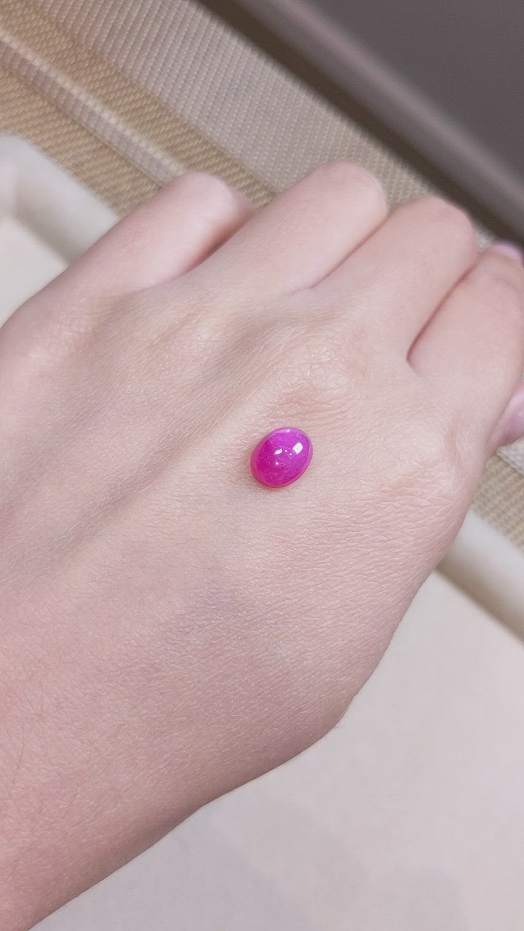 2.80 Ct. Cabochon Ruby from Burma (Myanmar) Size Video