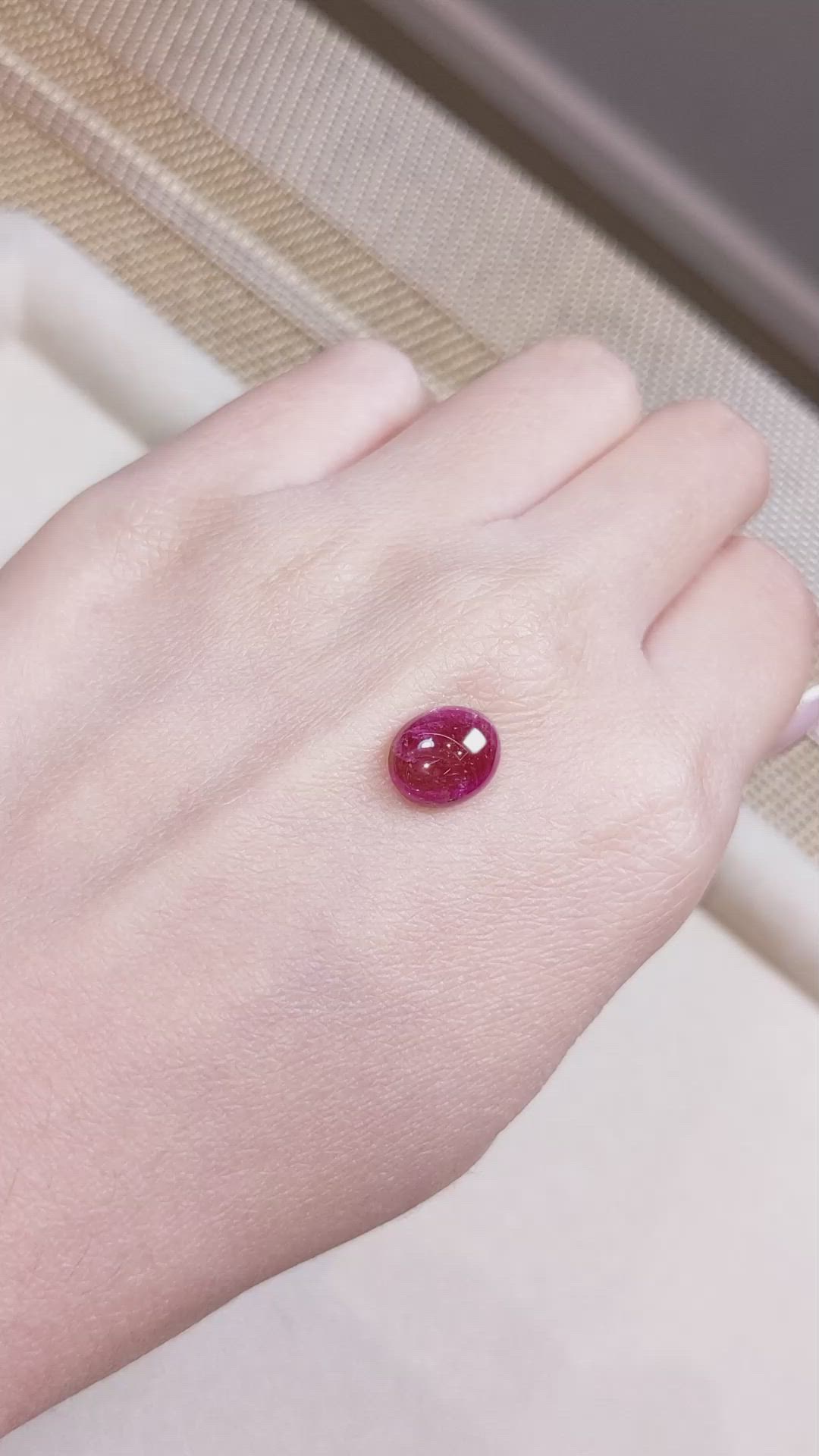 3.84 Ct. Cabochon Ruby from Burma (Myanmar) Size Video