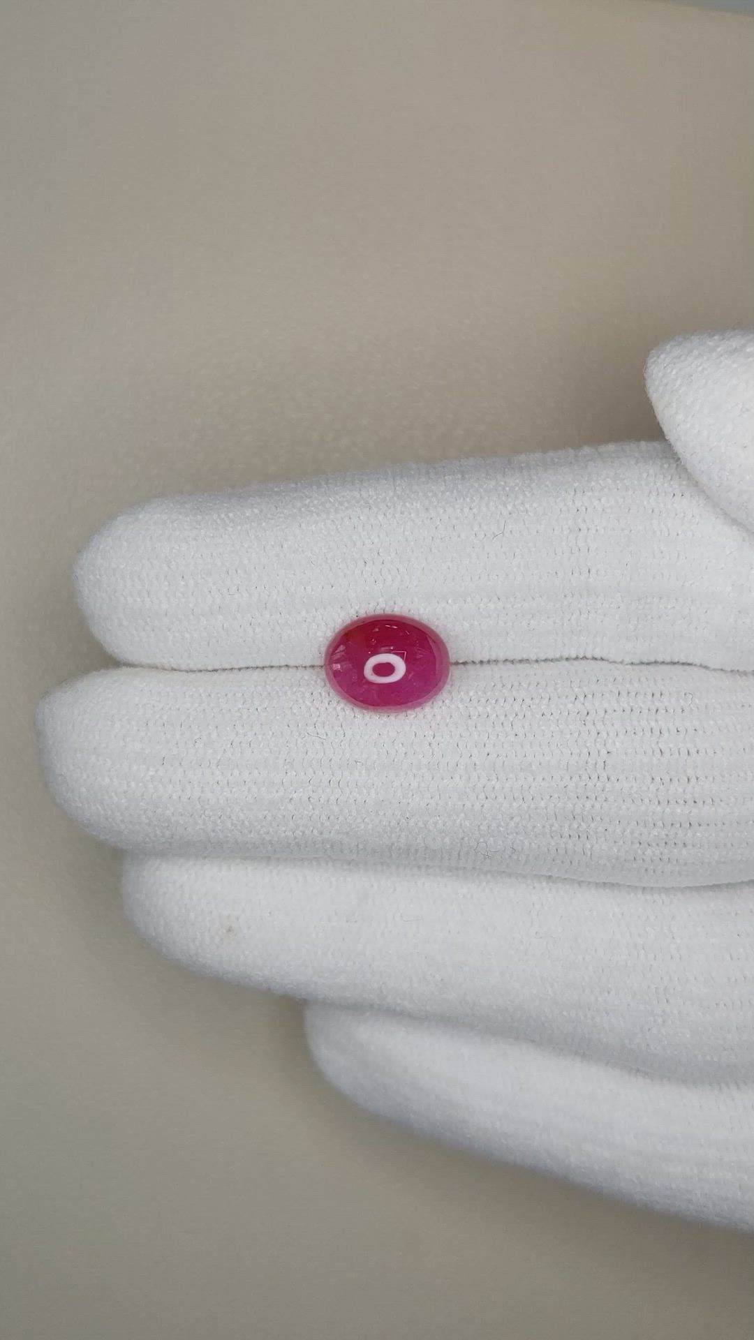 2.46 Ct. Cabochon Ruby from Burma (Myanmar) Size Video