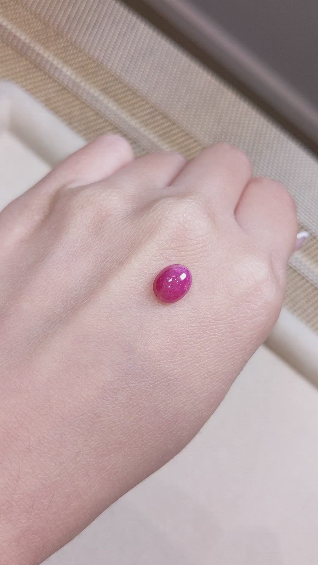 2.97 Ct. Cabochon Ruby from Burma (Myanmar) Size Video