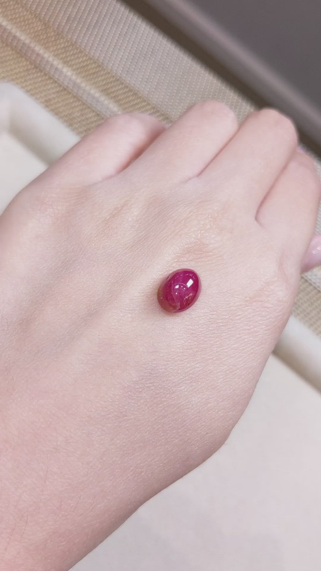 5.57 Ct. Cabochon Ruby from Burma (Myanmar) Size Video