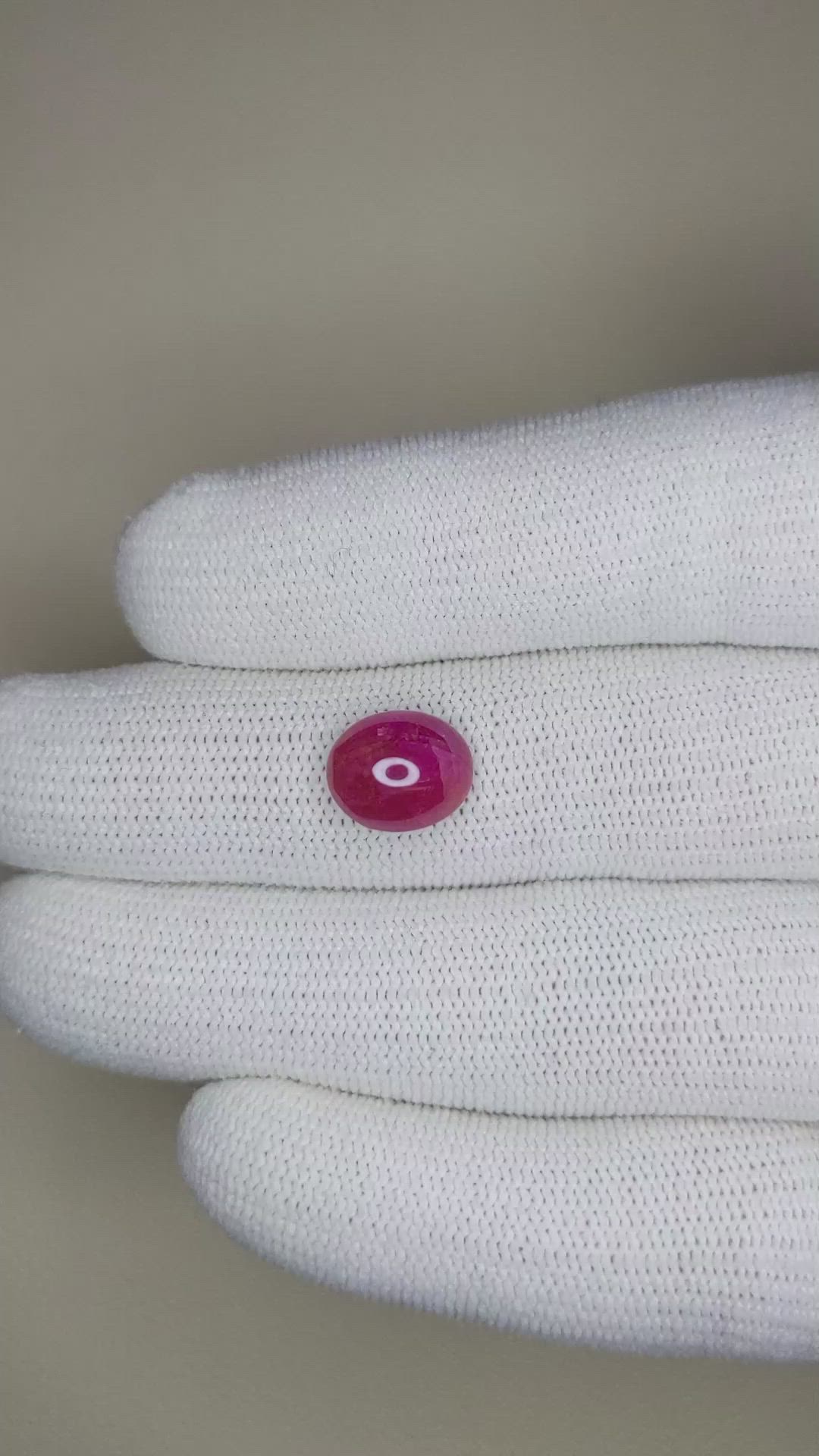 3.56 Ct. Cabochon Ruby from Burma (Myanmar) Size Video