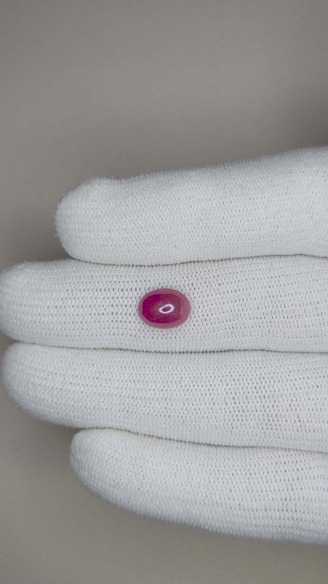 2.70 Ct. Cabochon Ruby from Burma (Myanmar) Size Video