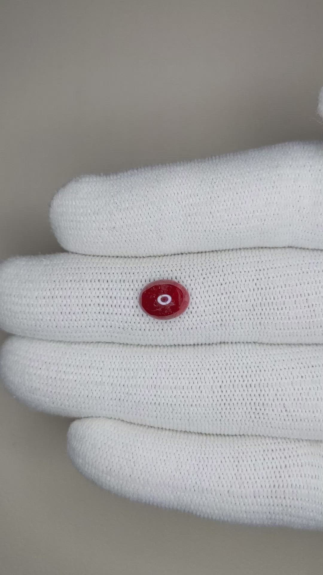2.45 Ct. Cabochon Ruby from Burma (Myanmar) Size Video