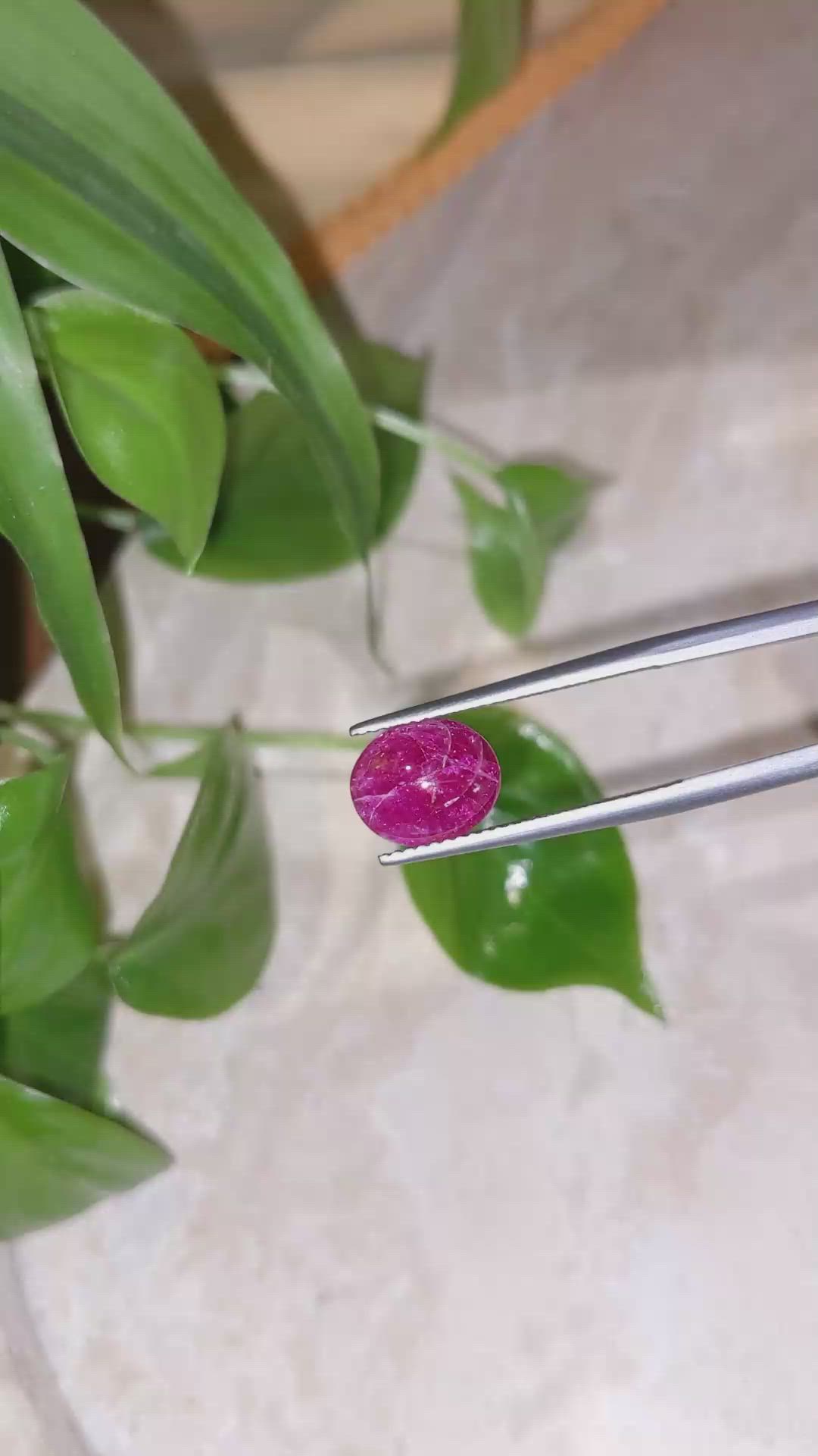 2.91 Ct. Cabochon Ruby from Burma (Myanmar) Size Video