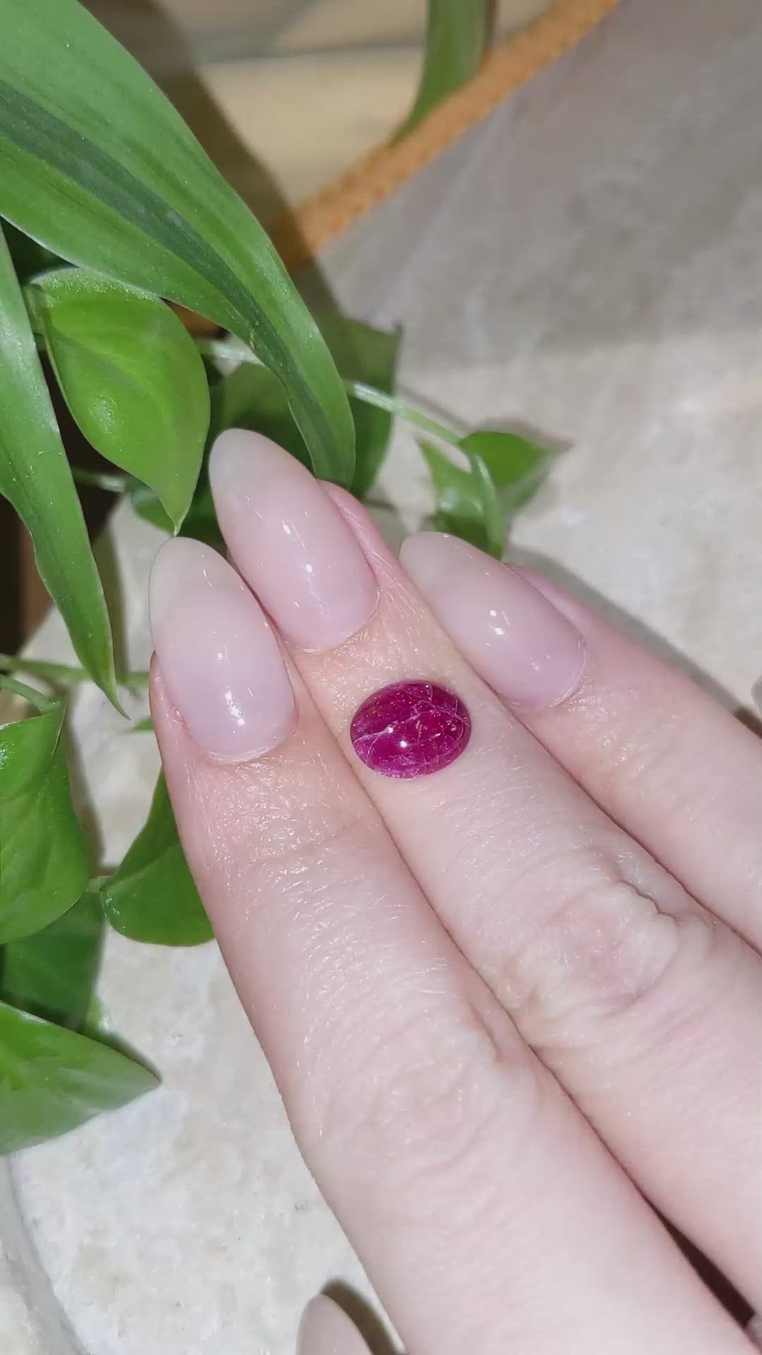 2.91 Ct. Cabochon Ruby from Burma (Myanmar) Size Video
