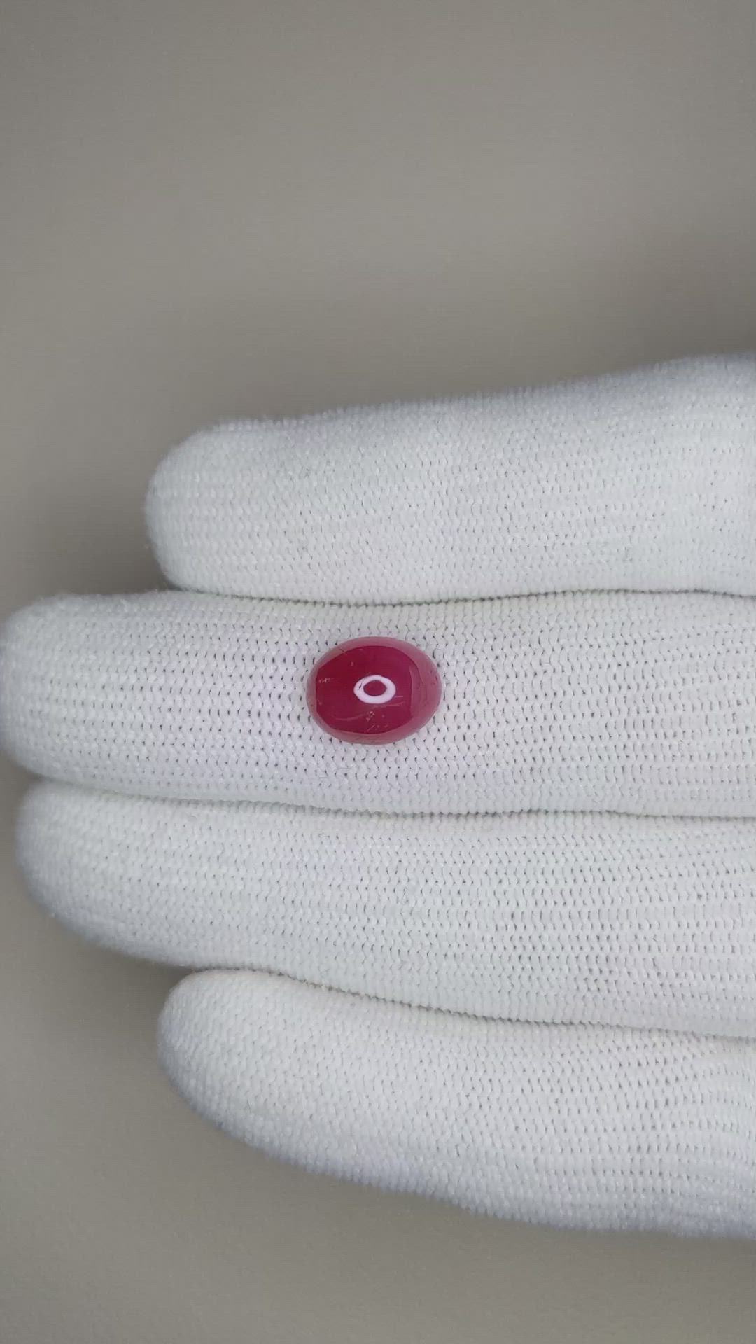 4.09 Ct. Cabochon Ruby from Burma (Myanmar) Size Video