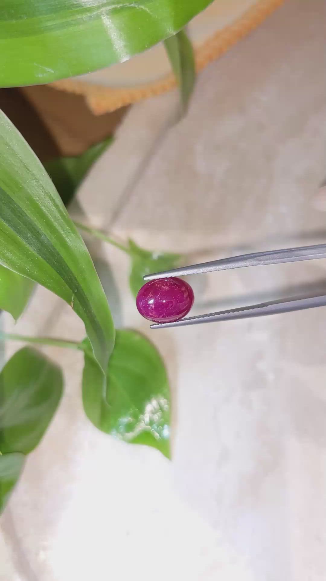3.55 Ct. Cabochon Ruby from Burma (Myanmar) Size Video