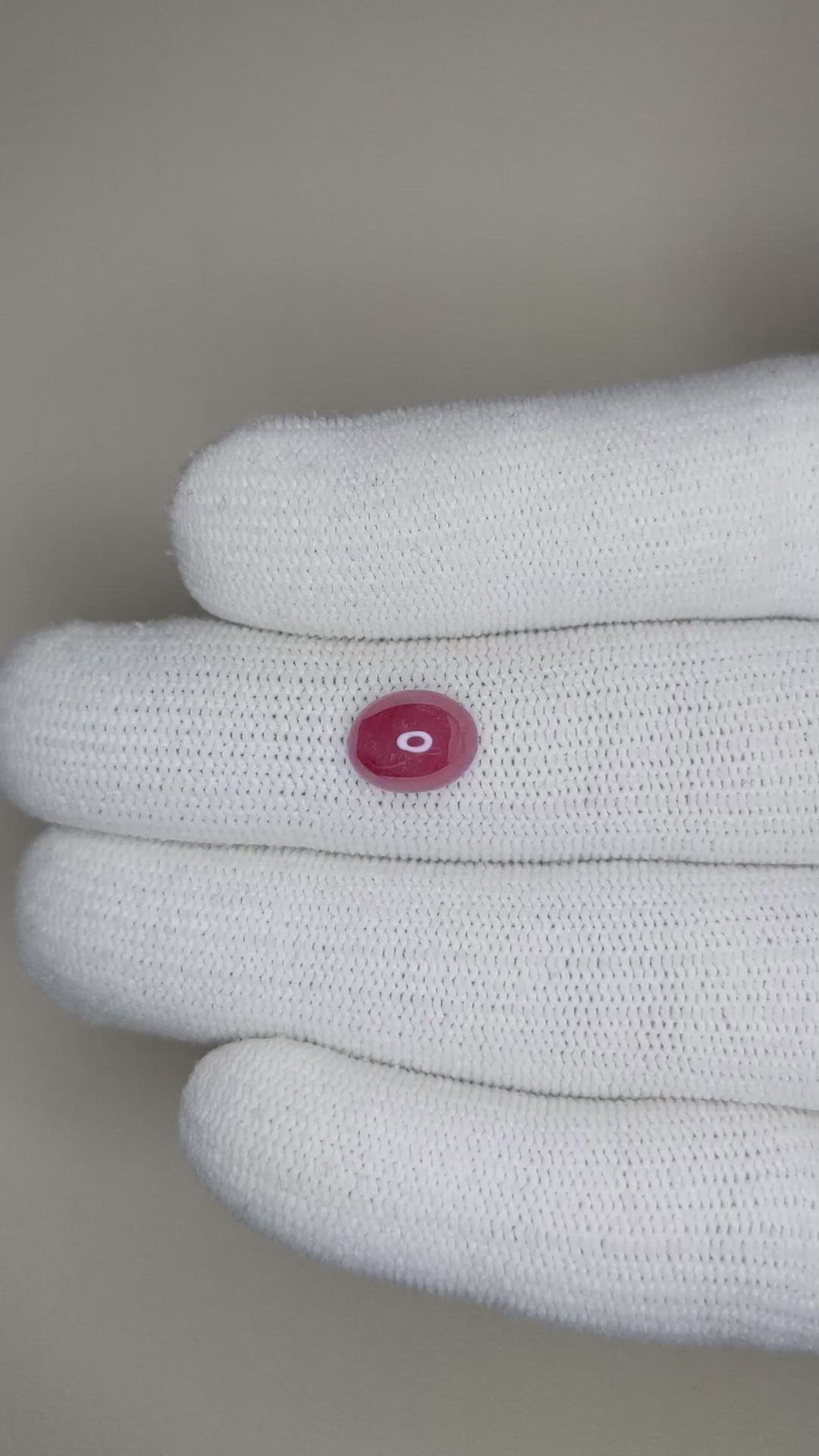 2.70 Ct. Cabochon Ruby from Burma (Myanmar) Size Video