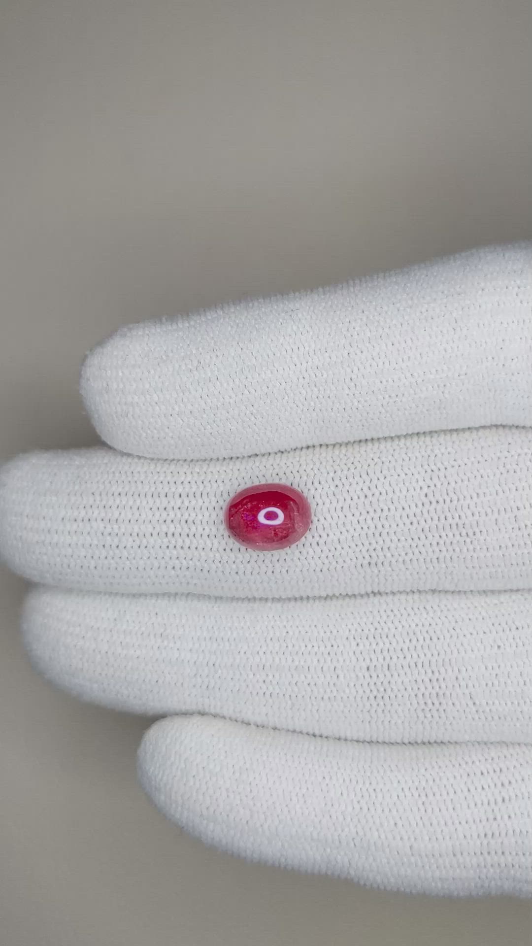 3.28 Ct. Cabochon Ruby from Burma (Myanmar) Size Video