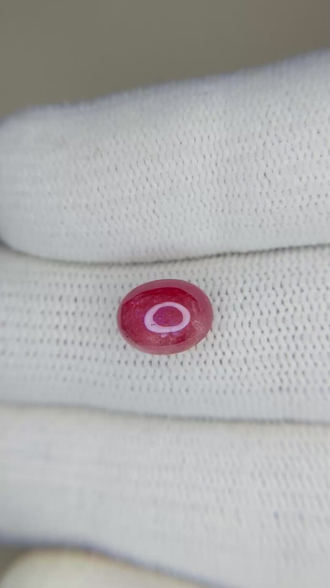 3.28 Ct. Cabochon Ruby from Burma (Myanmar) Size Video