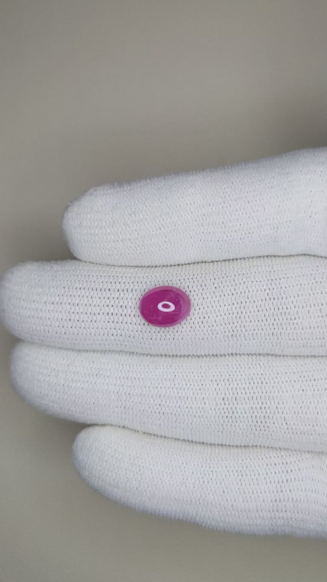 2.43 Ct. Cabochon Ruby from Burma (Myanmar) Size Video