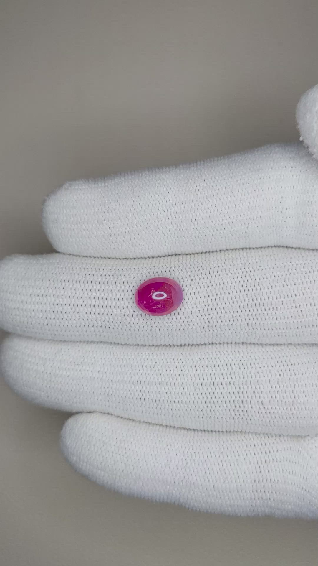2.29 Ct. Cabochon Ruby from Burma (Myanmar) Size Video