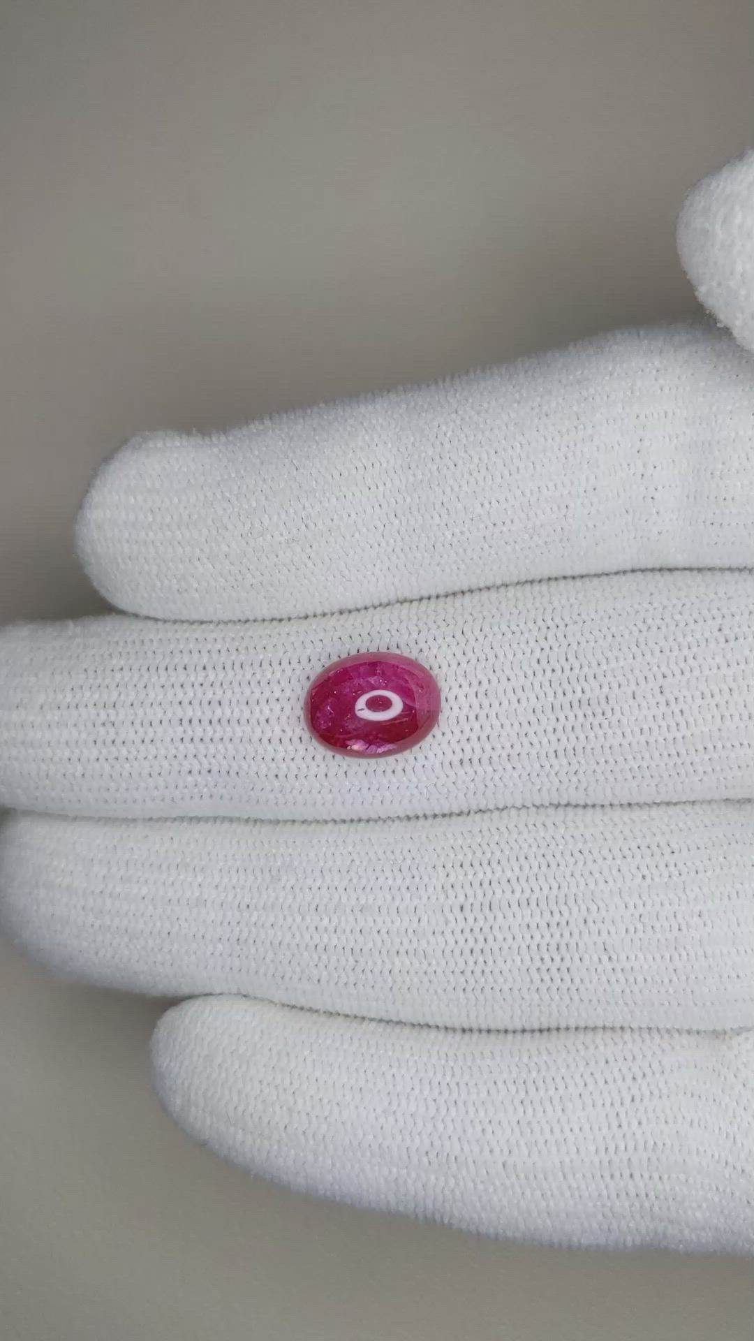 3.75 Ct. Cabochon Ruby from Burma (Myanmar) Size Video