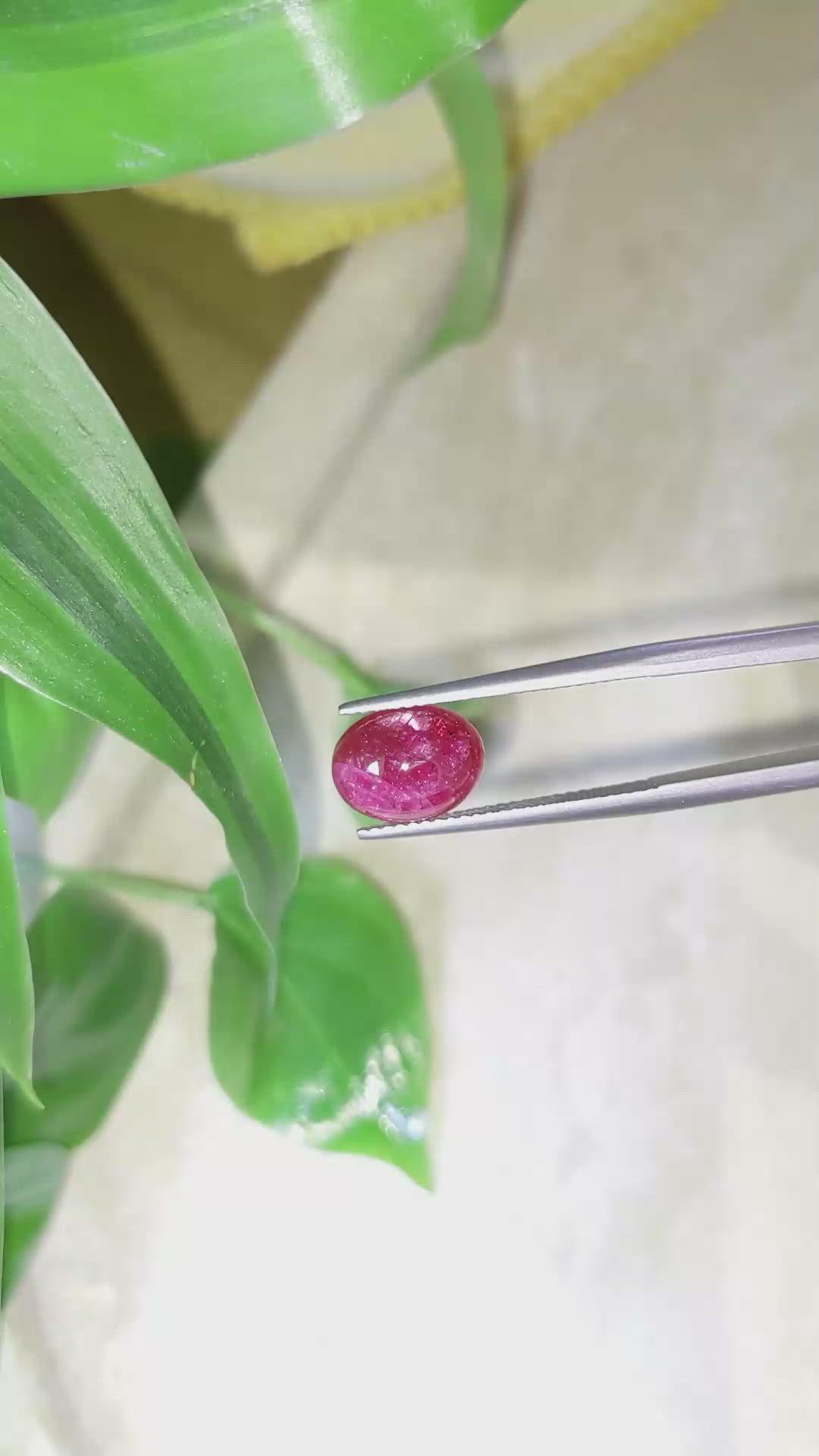 3.75 Ct. Cabochon Ruby from Burma (Myanmar) Size Video