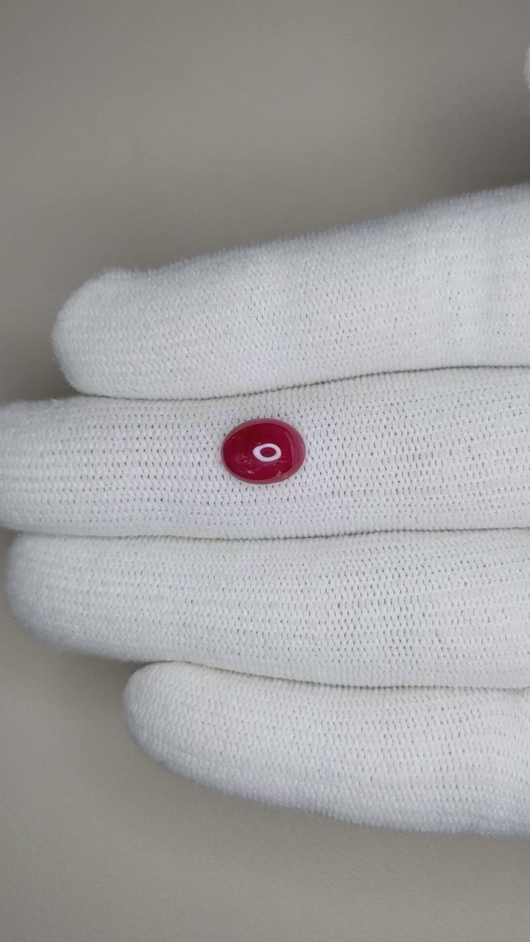 2.24 Ct. Cabochon Ruby from Burma (Myanmar) Size Video