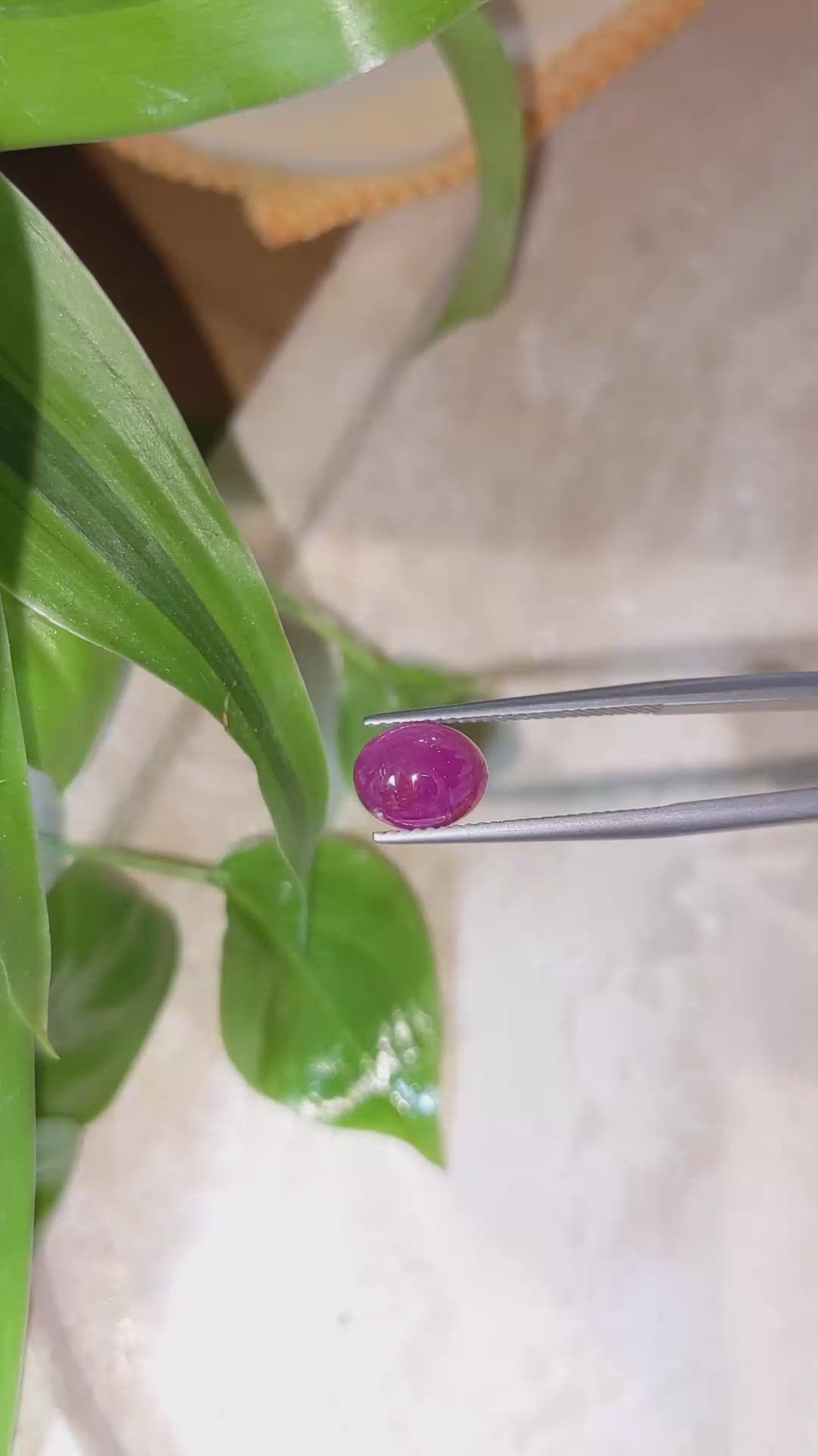 2.98 Ct. Cabochon Ruby from Burma (Myanmar) Size Video