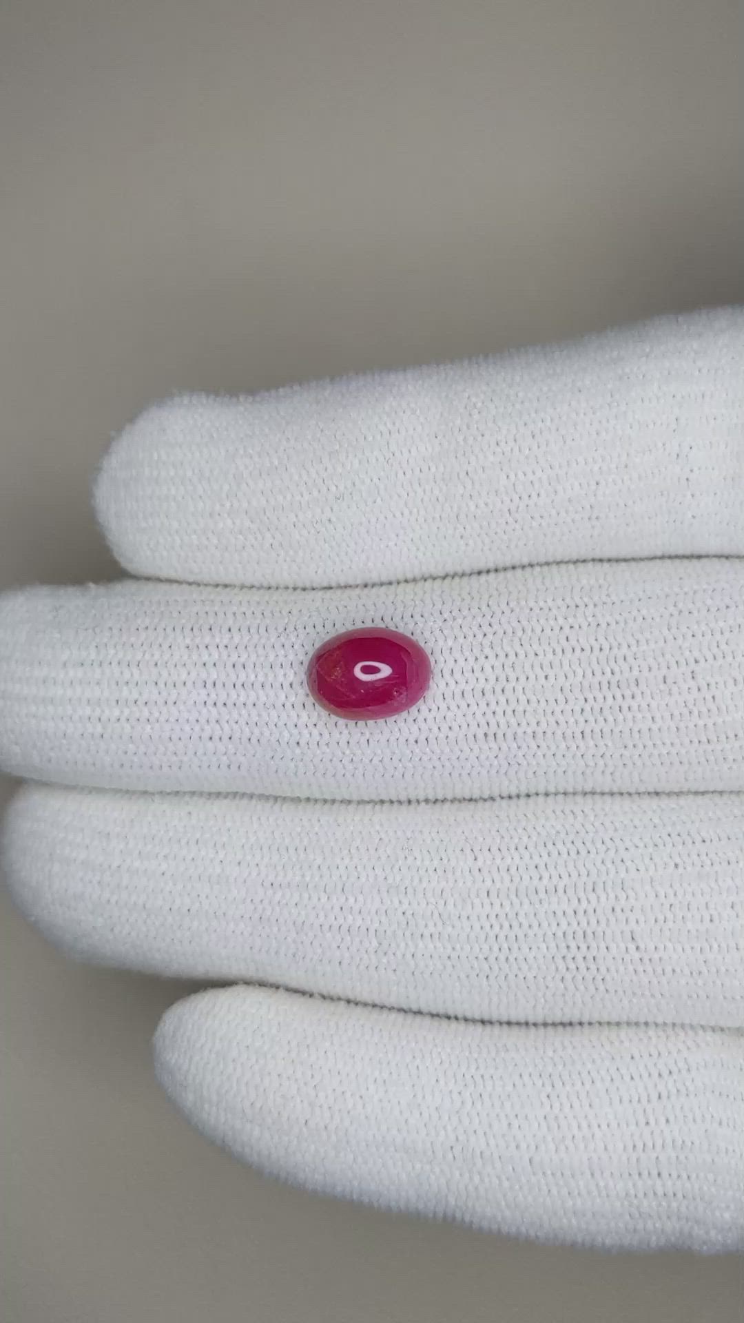 2.76 Ct. Cabochon Ruby from Burma (Myanmar) Size Video