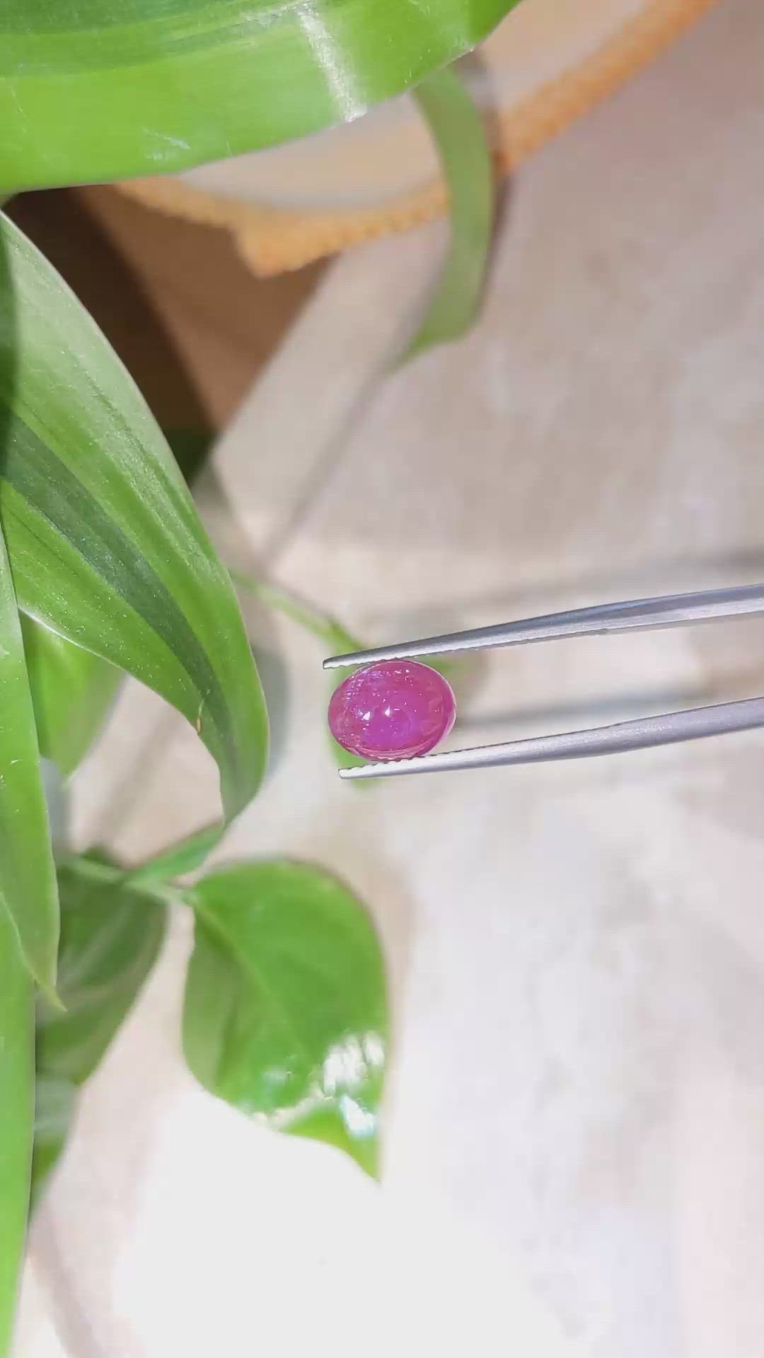 3.35 Ct. Cabochon Ruby from Burma (Myanmar) Size Video