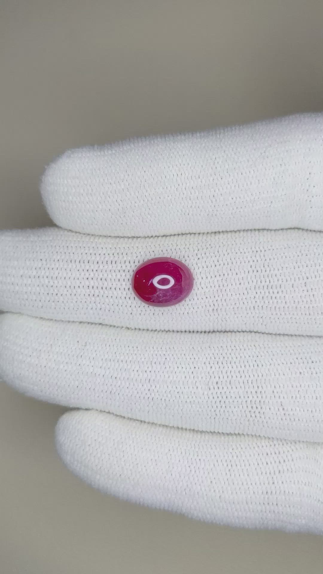 3.28 Ct. Cabochon Ruby from Burma (Myanmar) Size Video