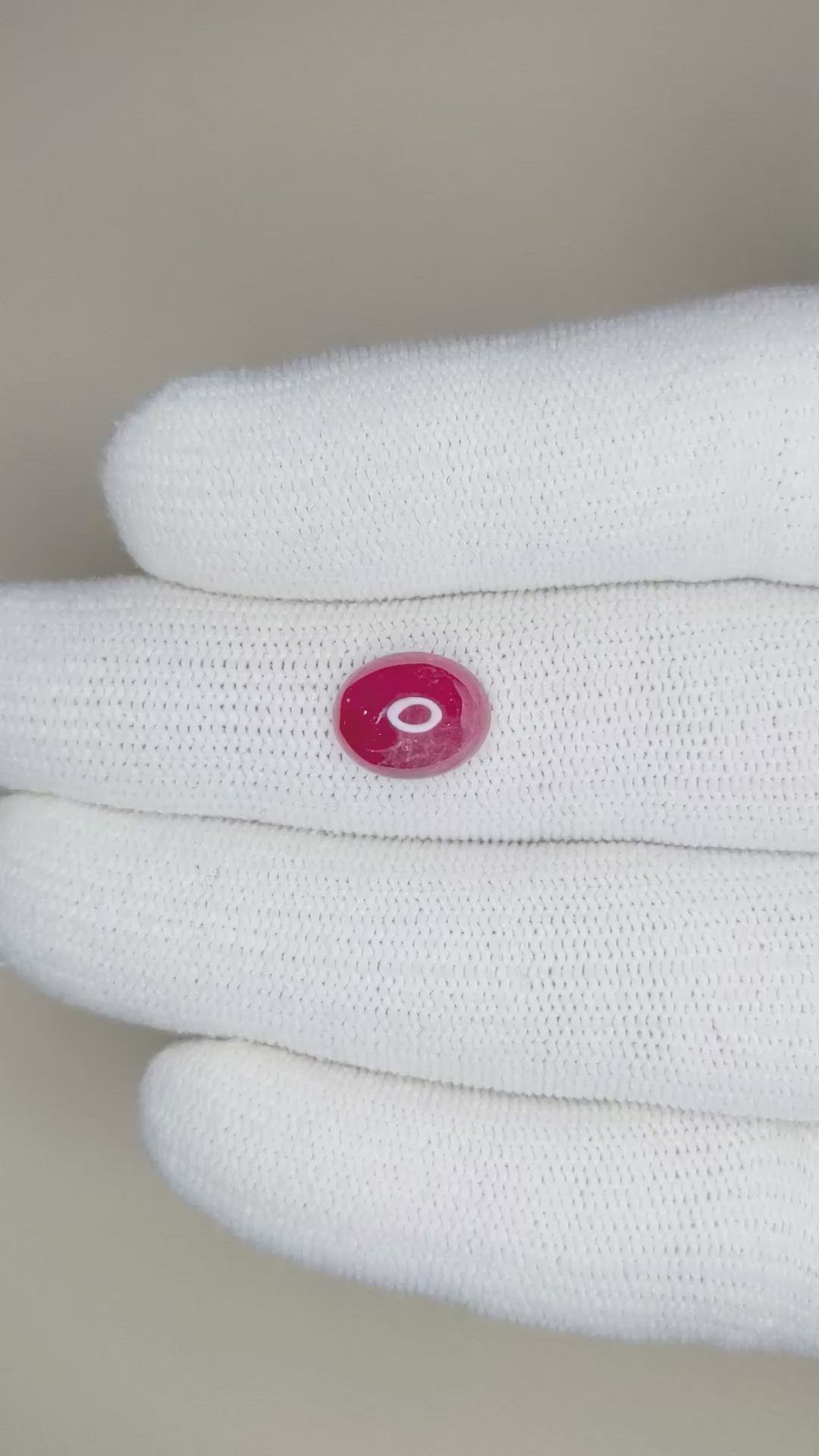 2.98 Ct. Cabochon Ruby from Burma (Myanmar) Size Video