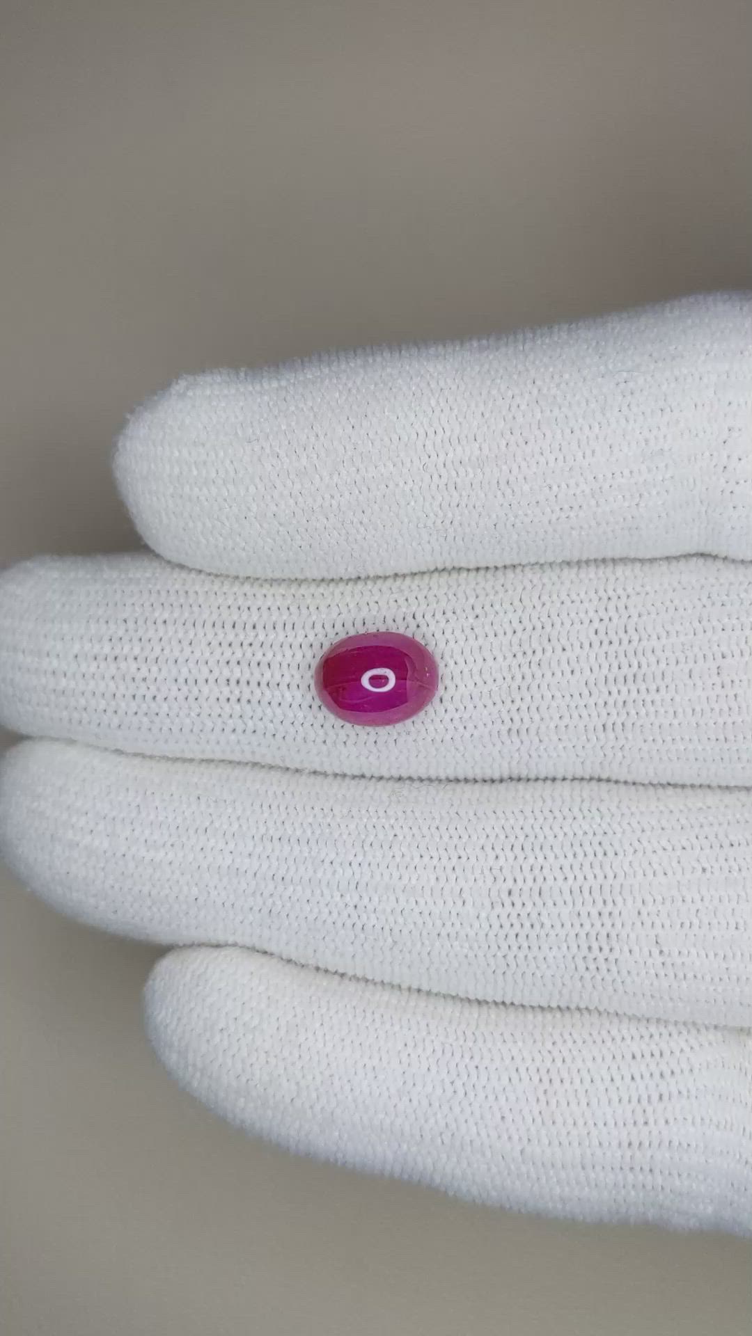 3.11 Ct. Cabochon Ruby from Burma (Myanmar) Size Video