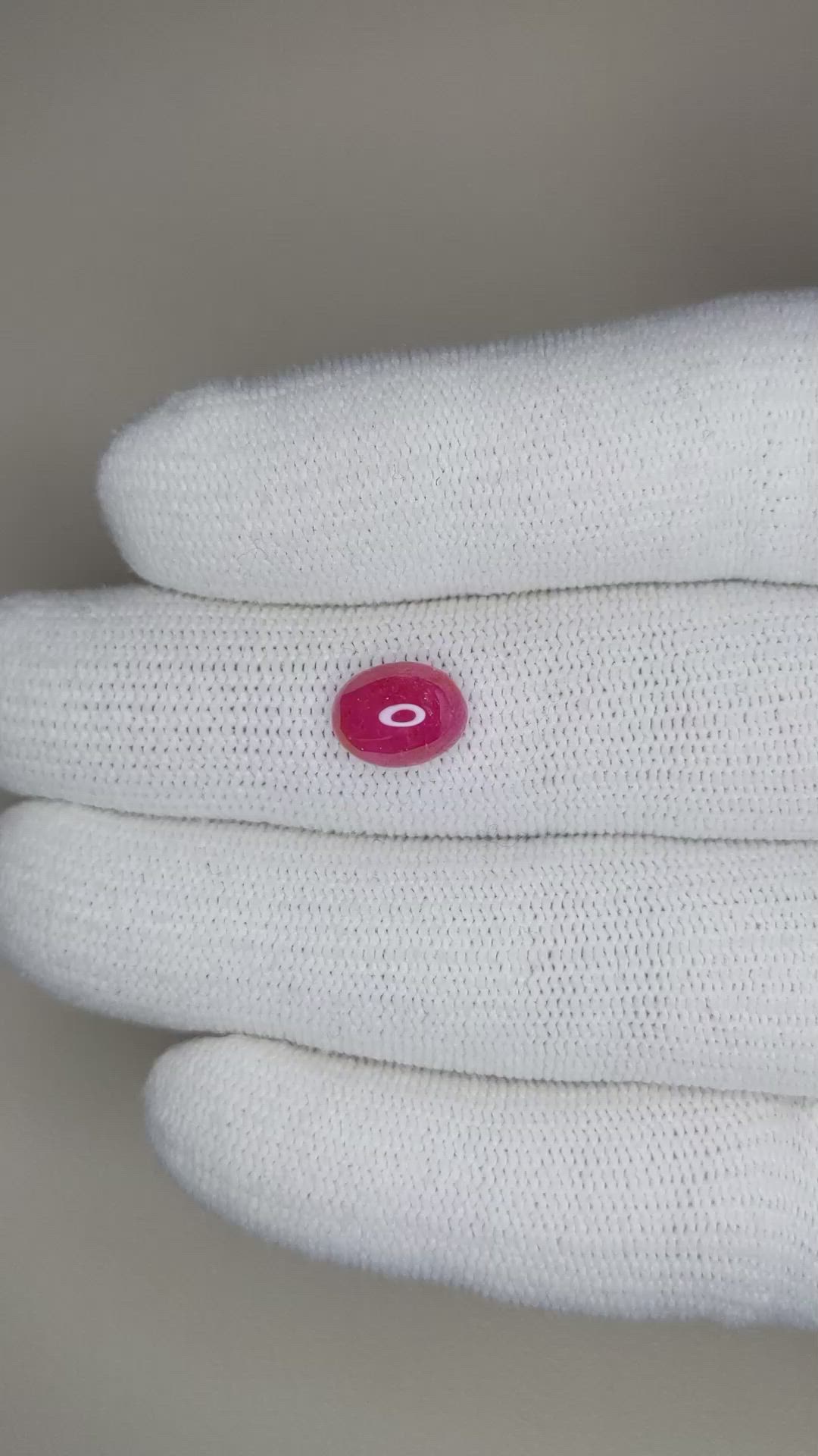 2.75 Ct. Cabochon Ruby from Burma (Myanmar) Size Video
