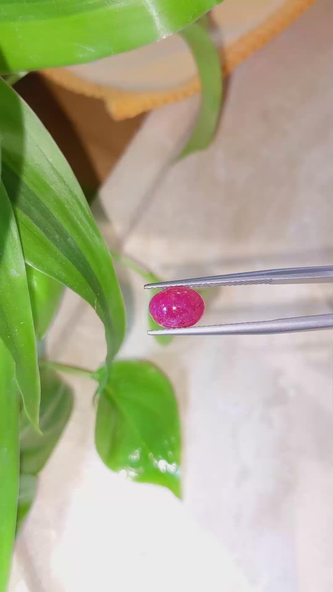 2.75 Ct. Cabochon Ruby from Burma (Myanmar) Size Video
