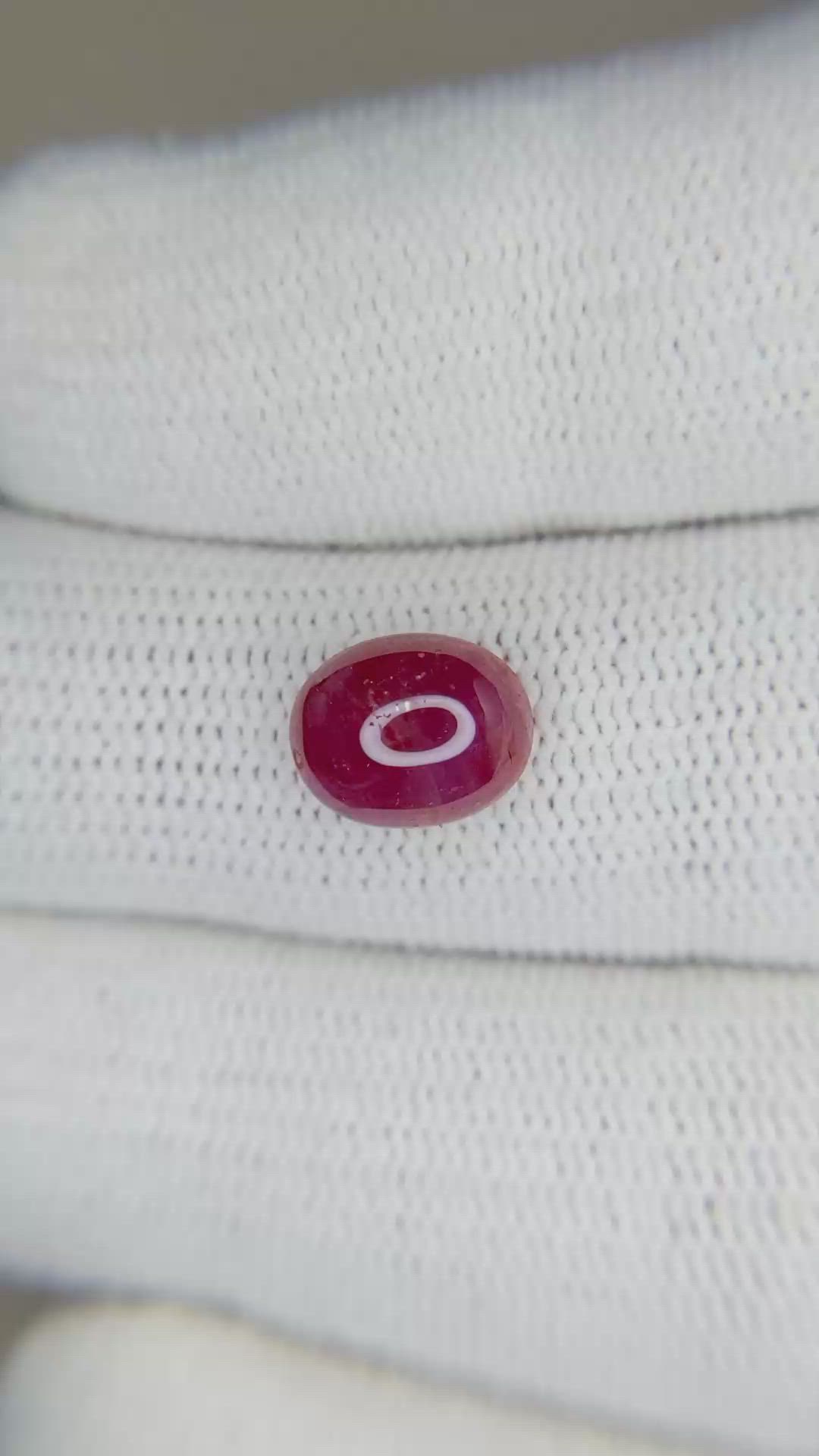 2.77 Ct. Cabochon Ruby from Burma (Myanmar) Size Video