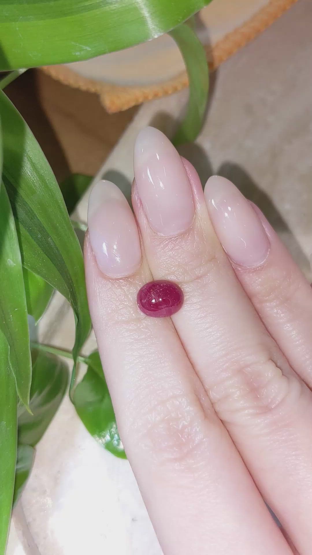 2.77 Ct. Cabochon Ruby from Burma (Myanmar) Size Video
