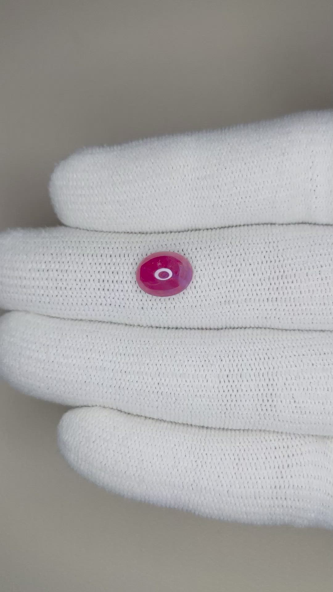 2.83 Ct. Cabochon Ruby from Burma (Myanmar) Size Video