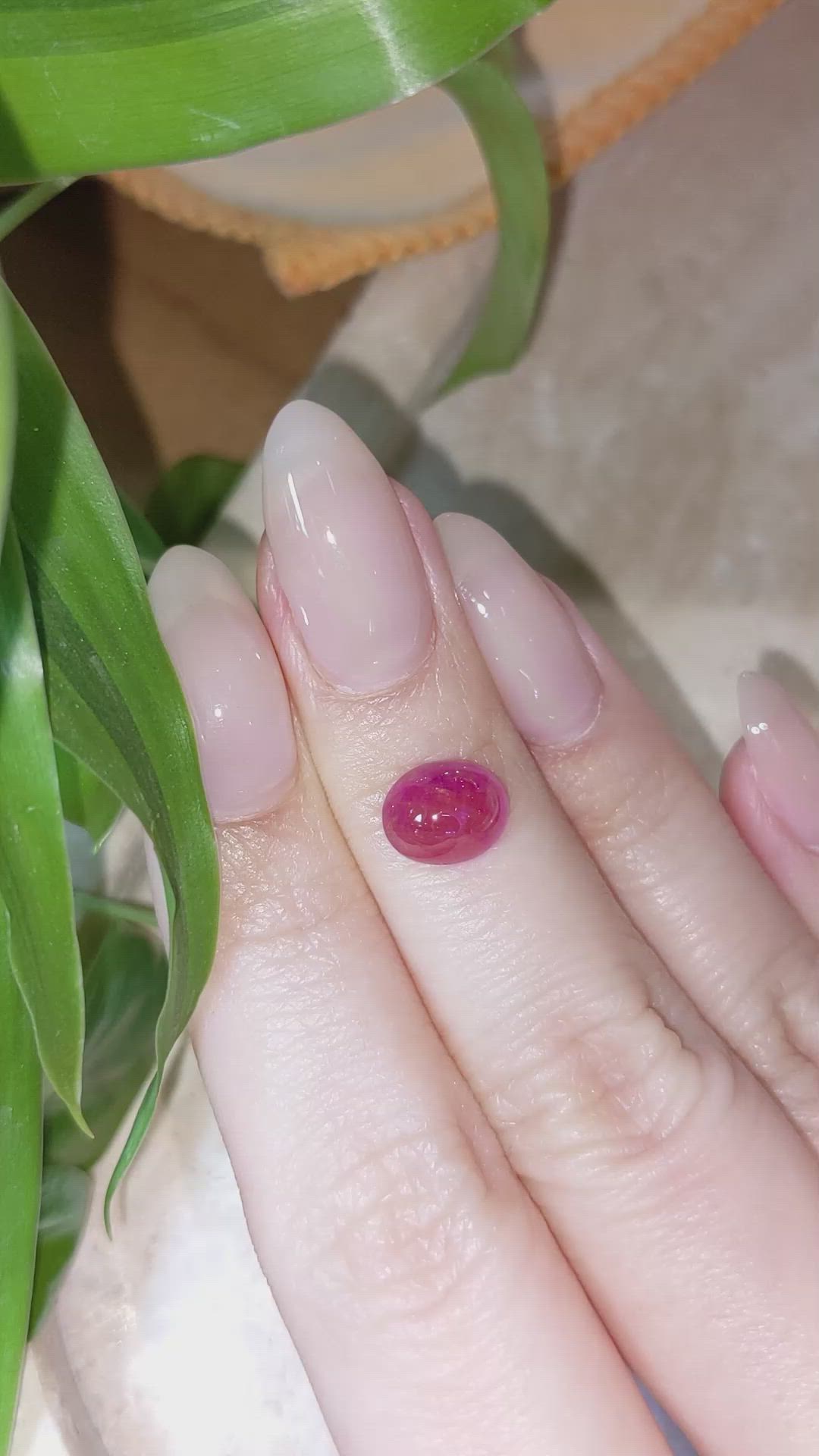 2.83 Ct. Cabochon Ruby from Burma (Myanmar) Size Video