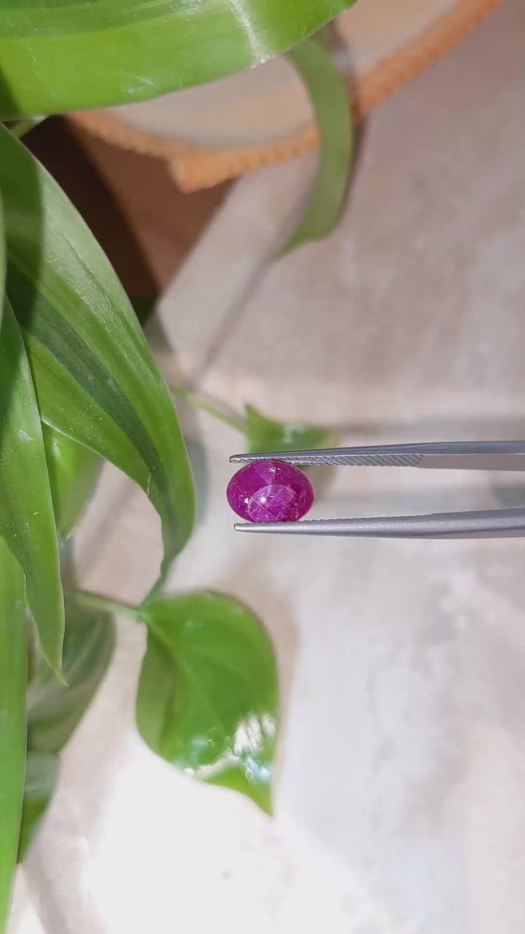 2.40 Ct. Cabochon Ruby from Burma (Myanmar) Size Video
