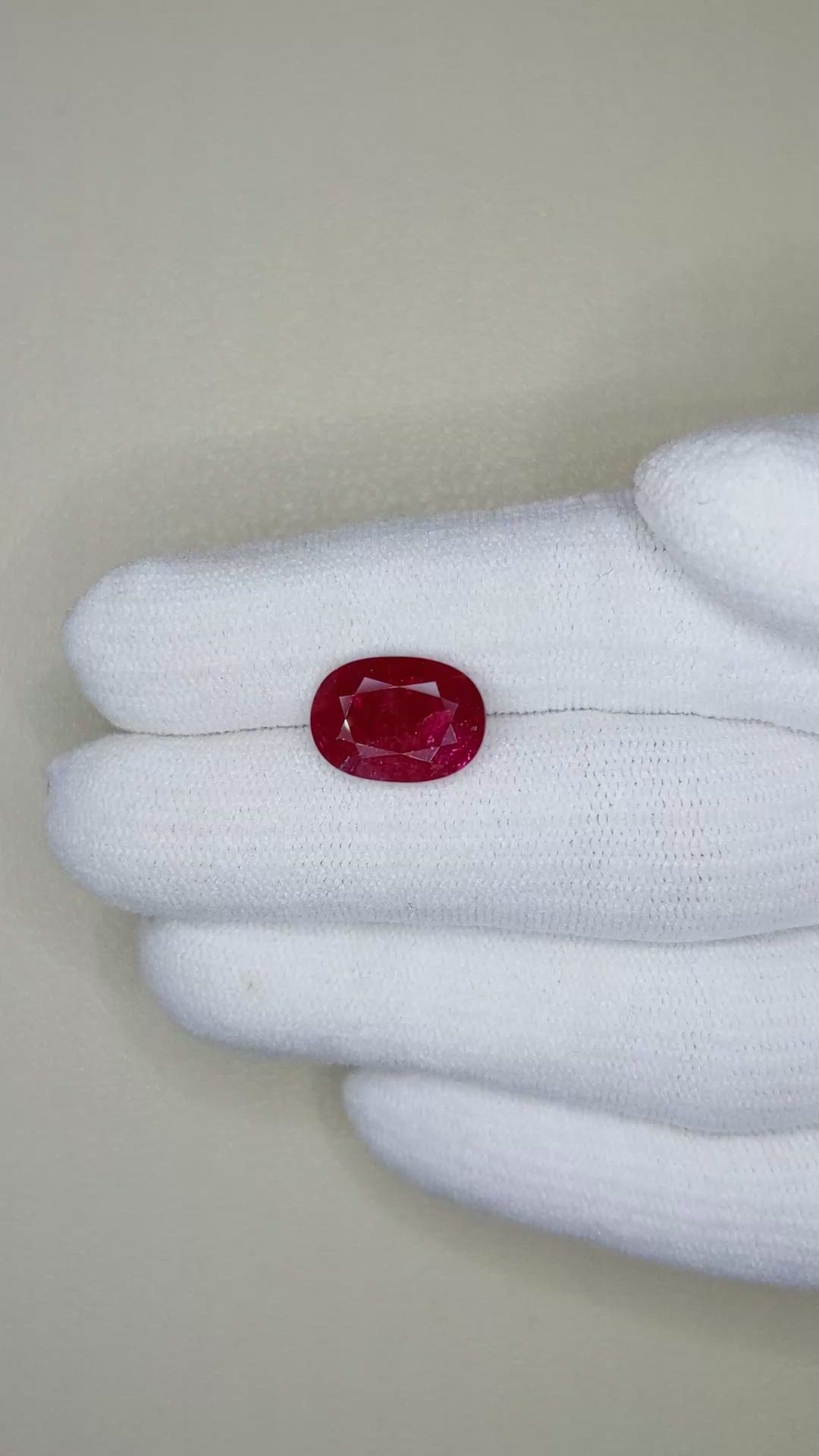 4.79 Ct. Ruby from Mozambique Size Video