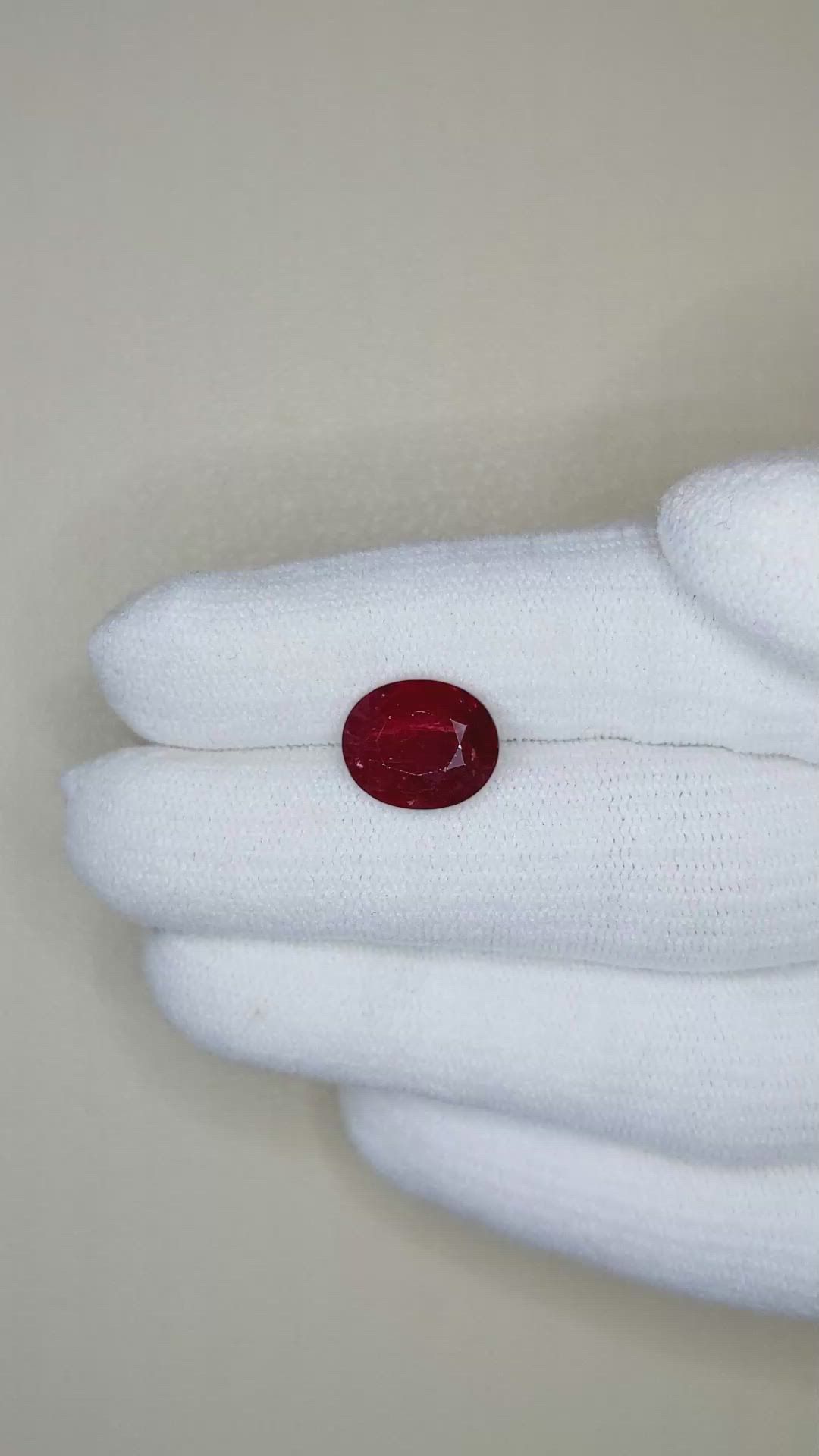 4.53 Ct. Ruby from Mozambique Size Video