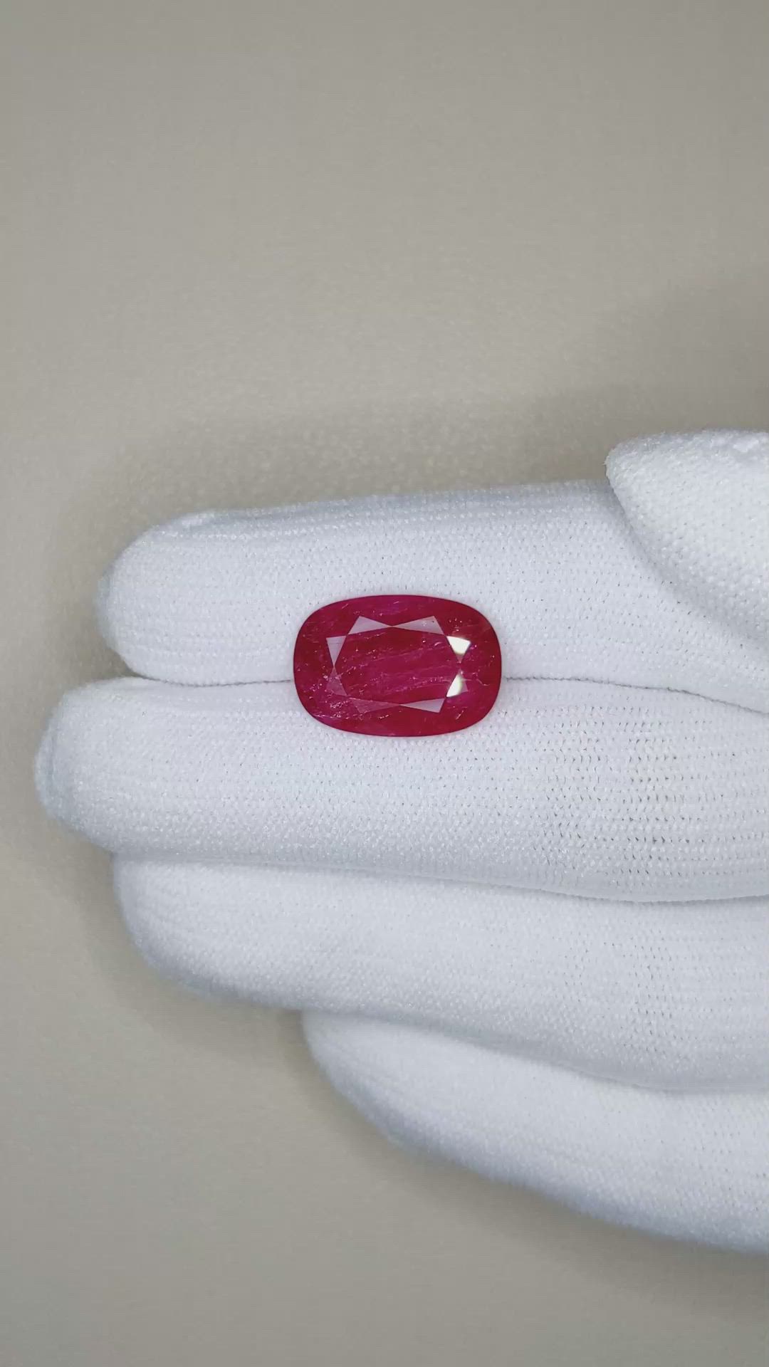 6.82 Ct. Ruby from Mozambique Size Video