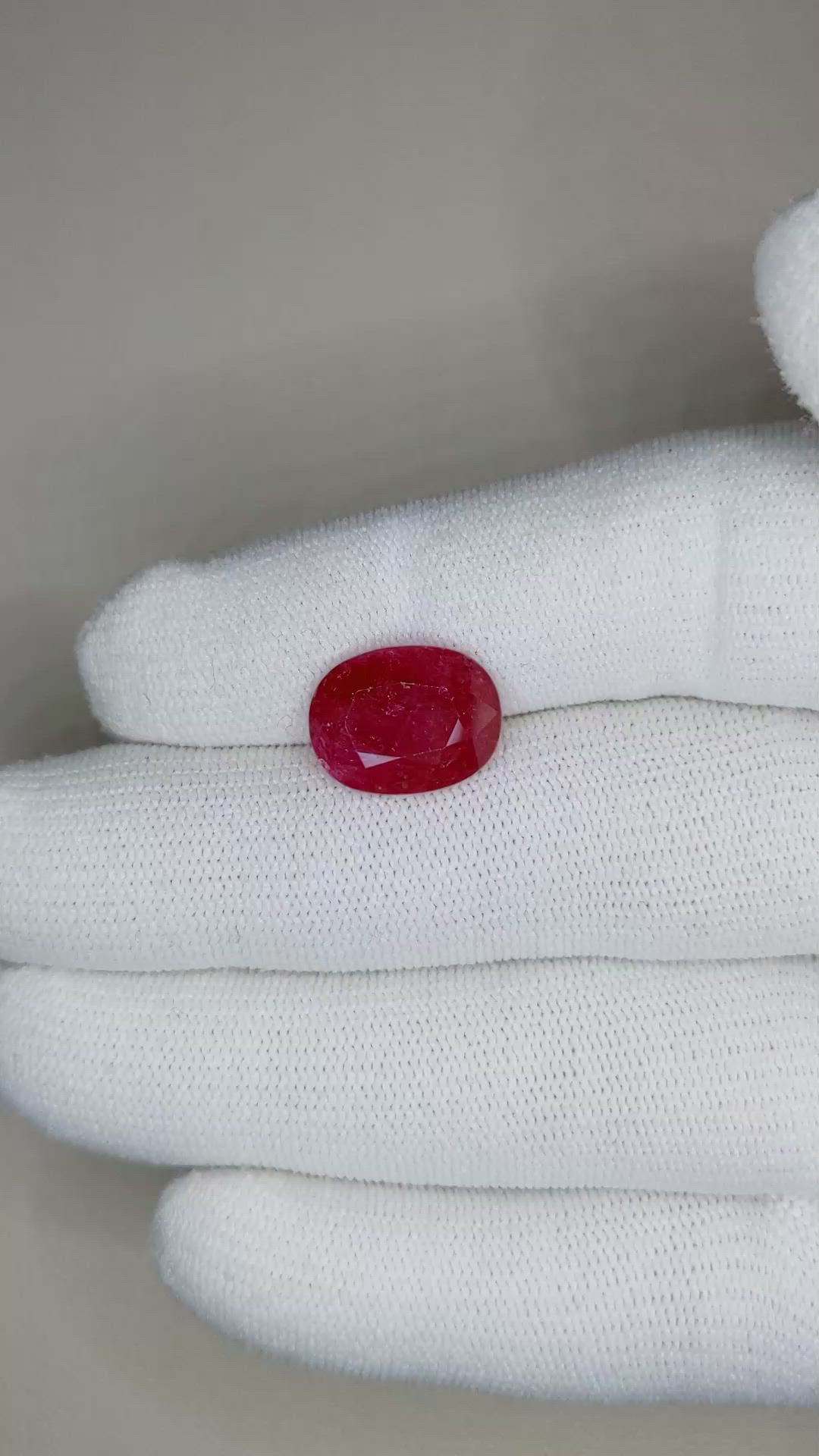 8.42 Ct. Ruby from Mozambique Size Video