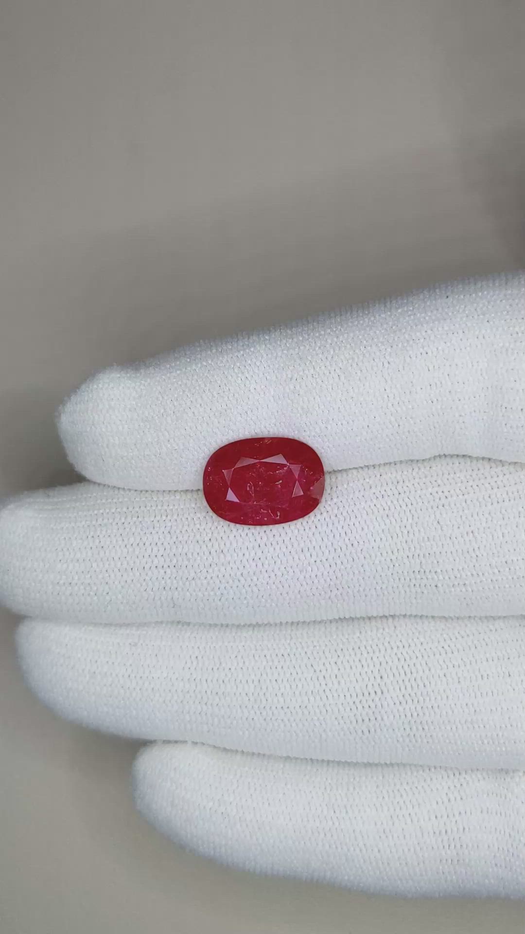 4.40 Ct. Ruby from Mozambique Size Video