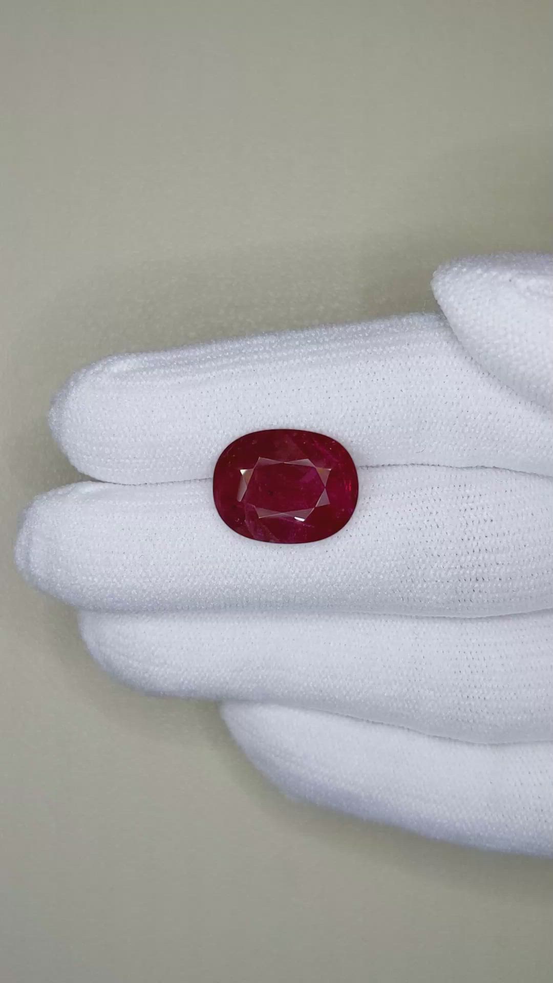 6.87 Ct. Ruby from Mozambique Size Video
