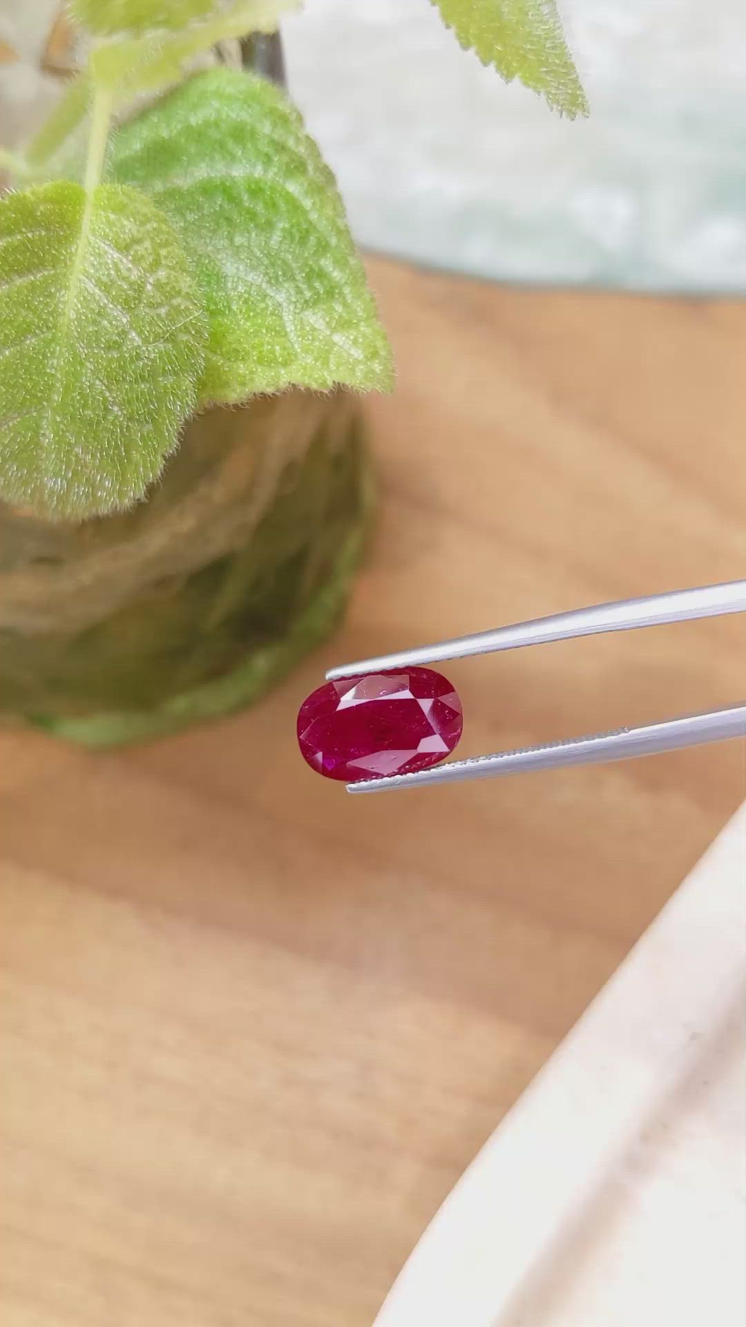 3.09 Ct. Ruby from Mozambique Size Video