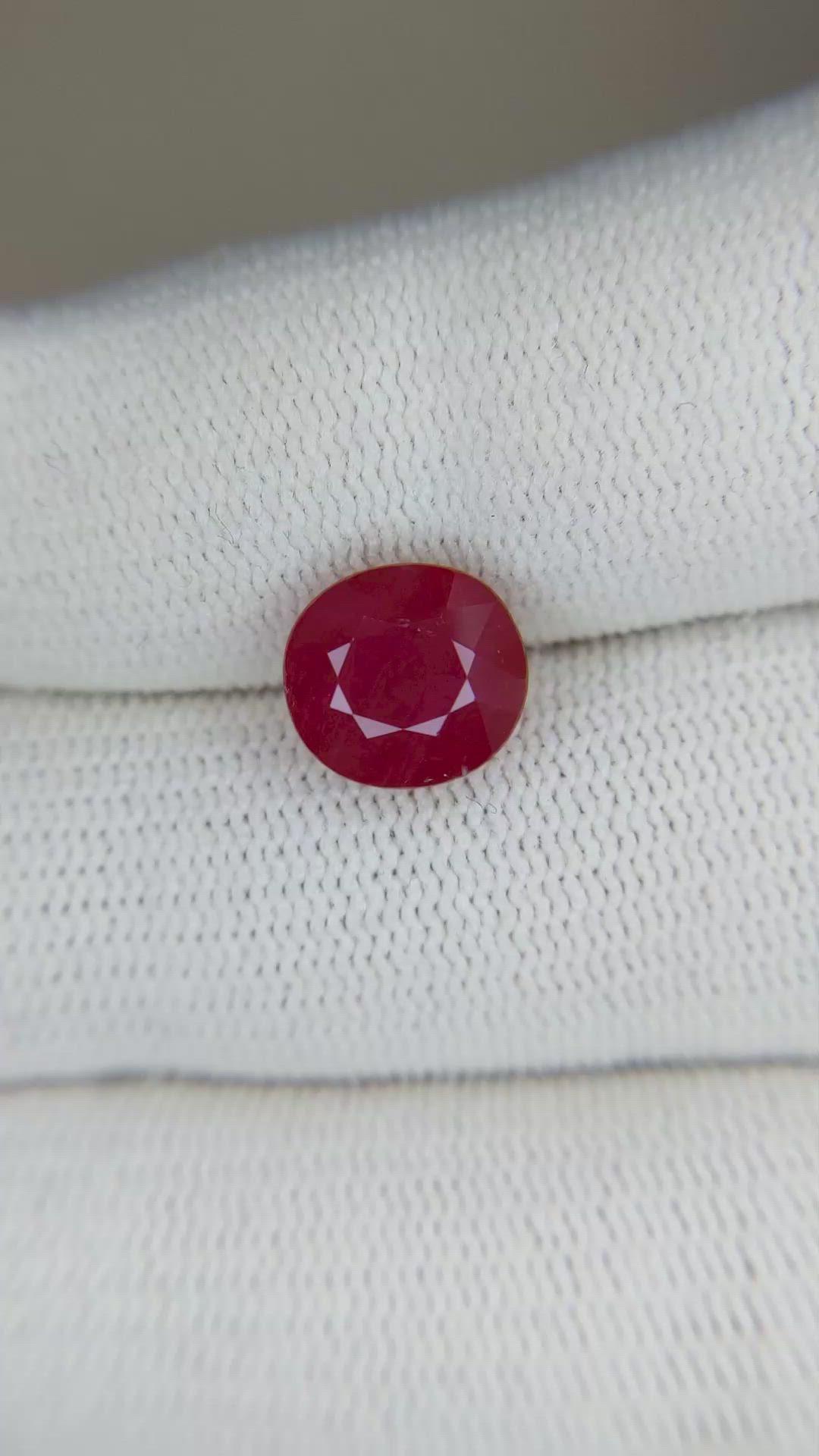 3.16 Ct. Ruby from Mozambique Size Video