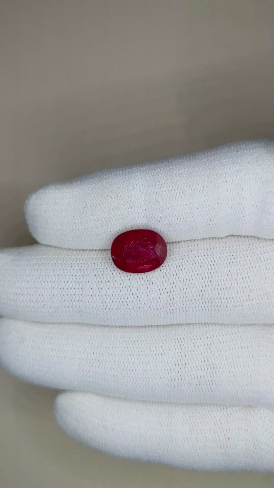 4.43 Ct. Ruby from Mozambique Size Video