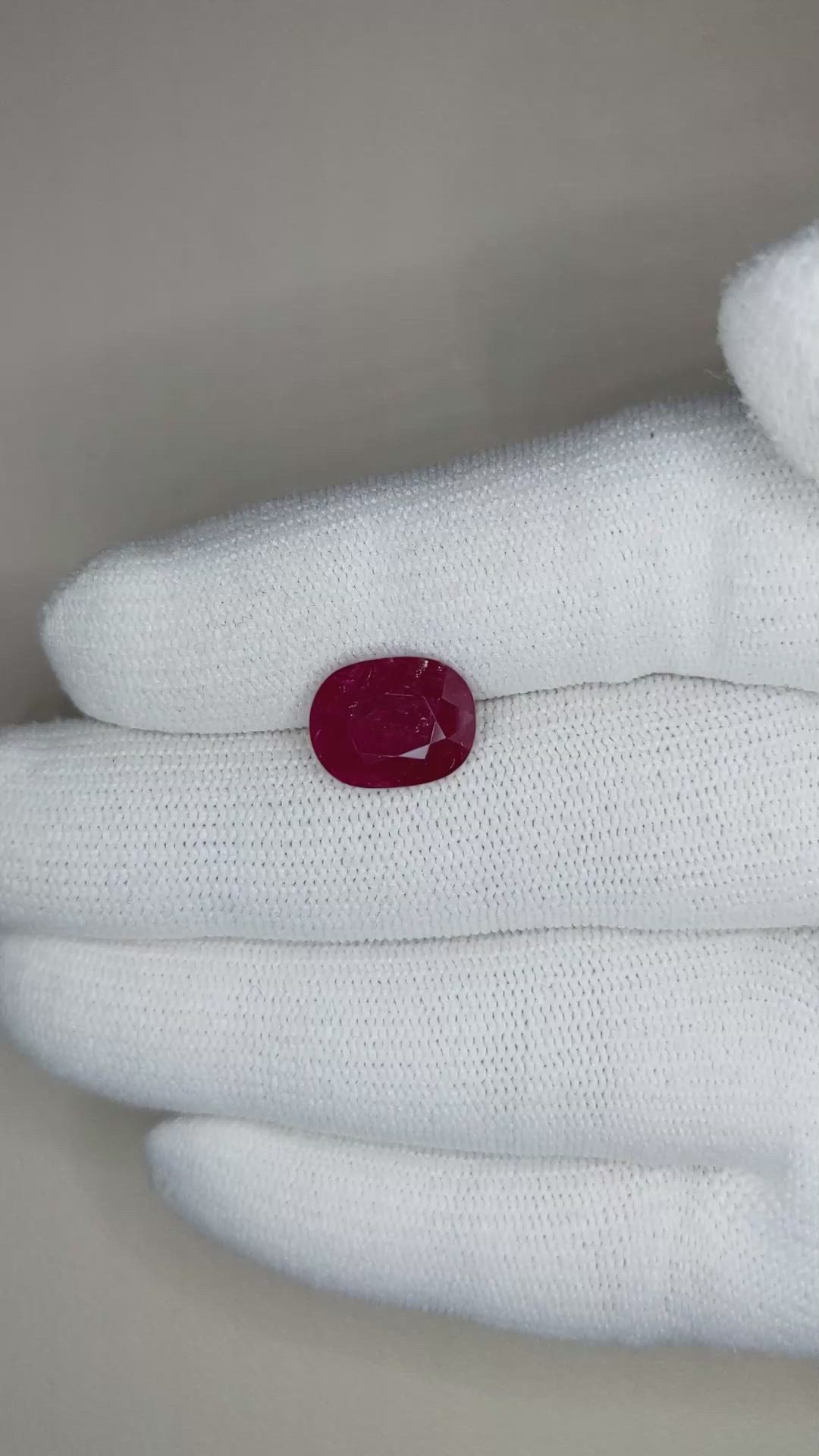 4.62 Ct. Ruby from Mozambique Size Video