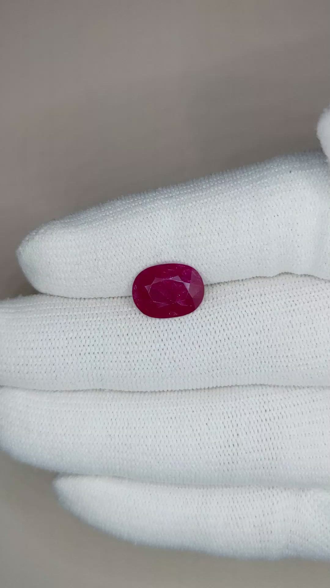 3.29 Ct. Ruby from Mozambique Size Video