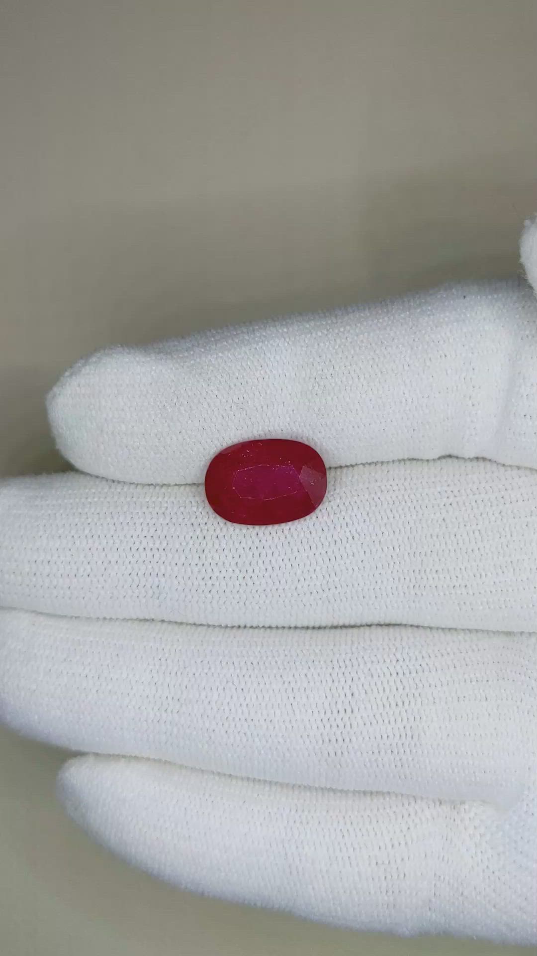 5.86 Ct. Ruby from Mozambique Size Video
