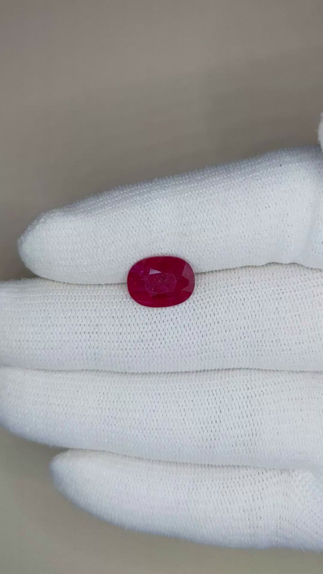 4.05 Ct. Ruby from Mozambique Size Video