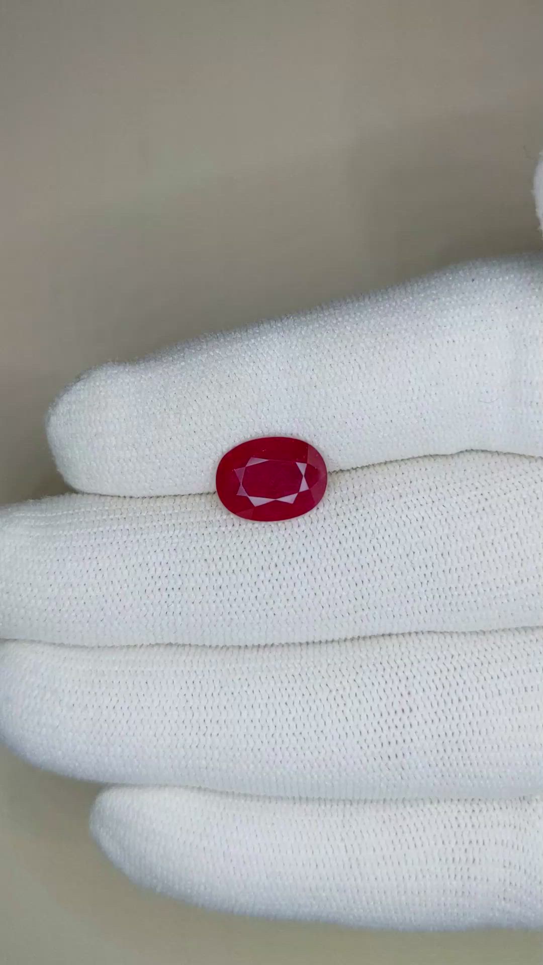 3.40 Ct. Ruby from Mozambique Size Video