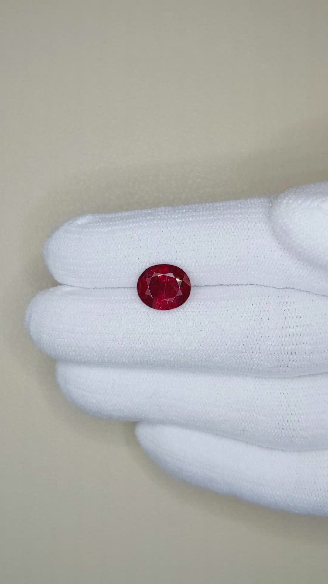 3.16 Ct. Ruby from Mozambique Size Video