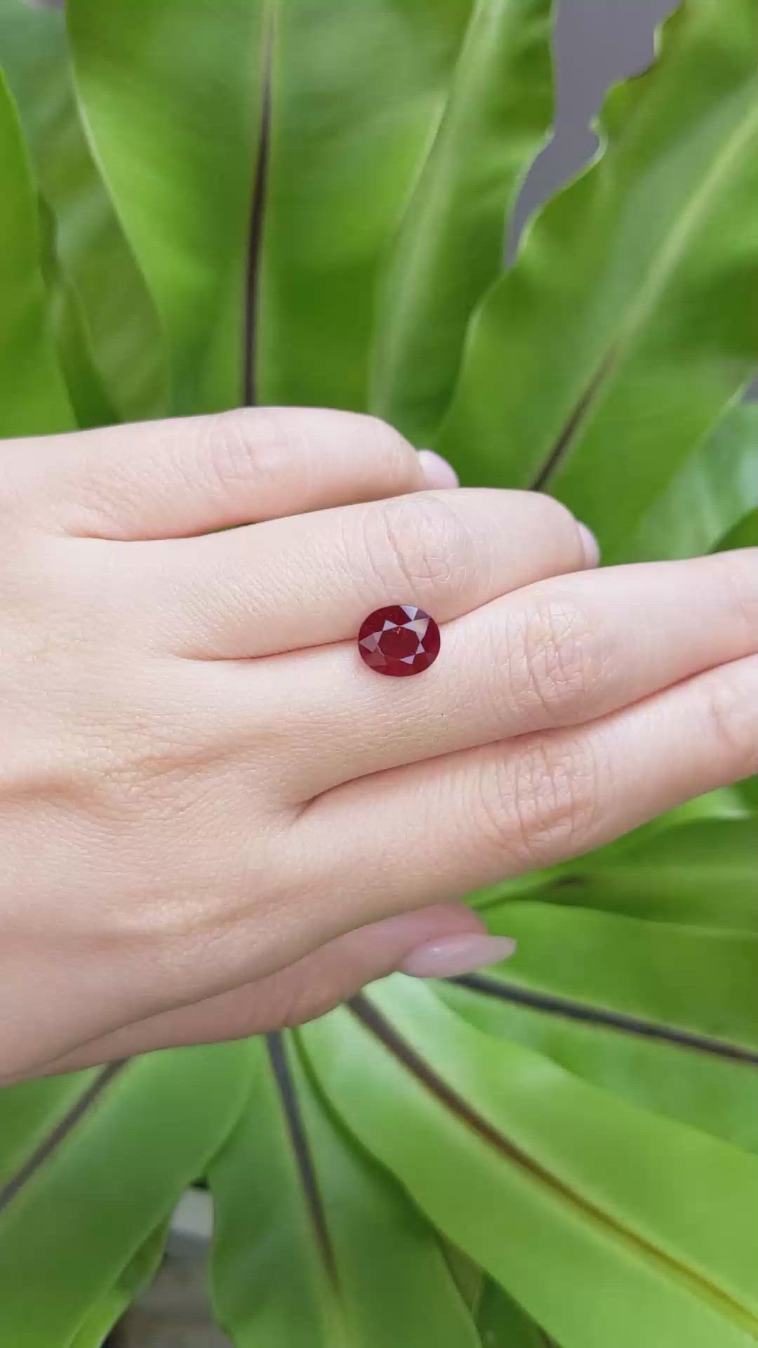 3.03 Ct. Ruby from Mozambique Size Video